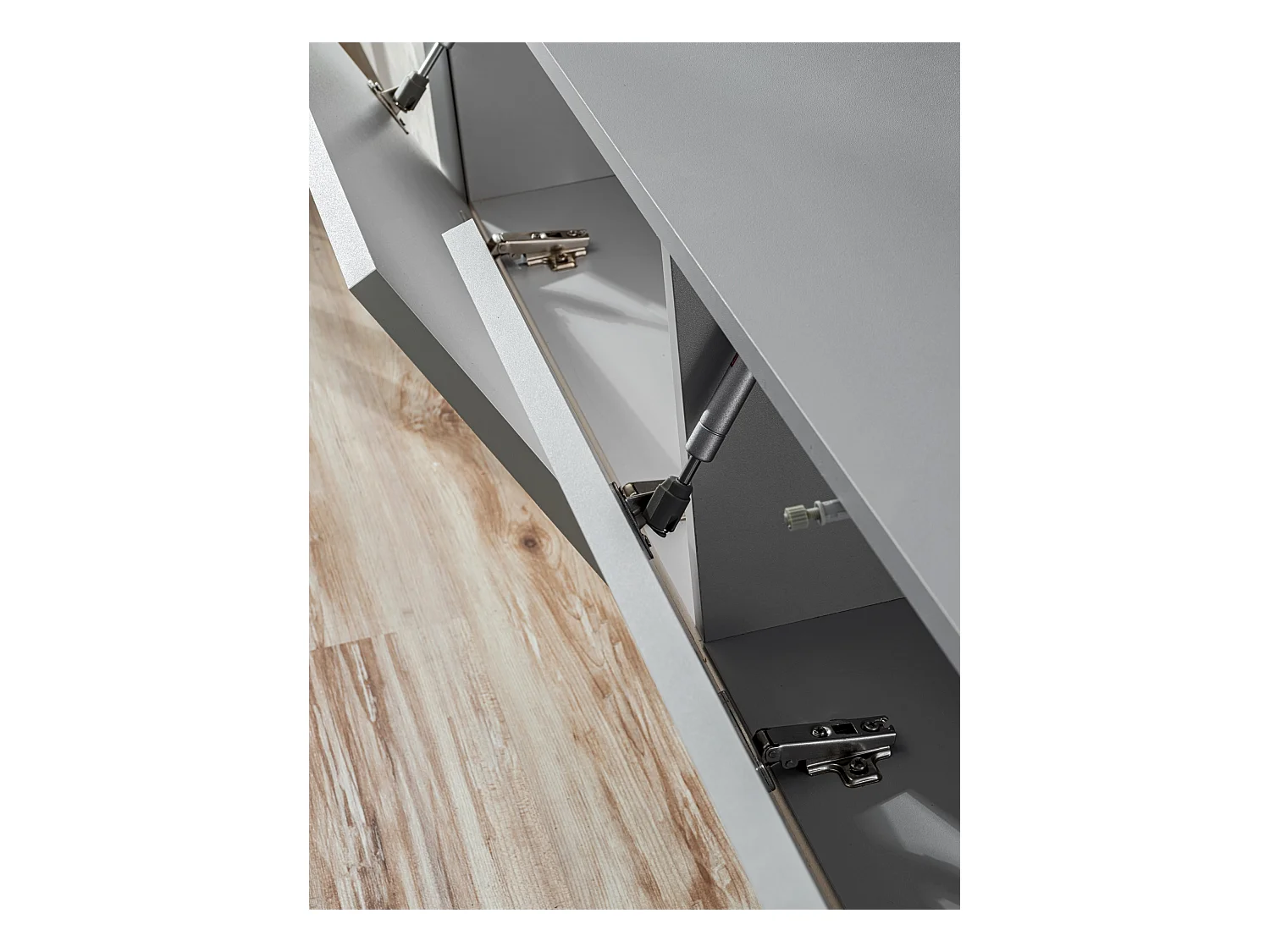 Parete attrezzata 220x148cm sospesa per salotto design moderno rovere e nero PAP143