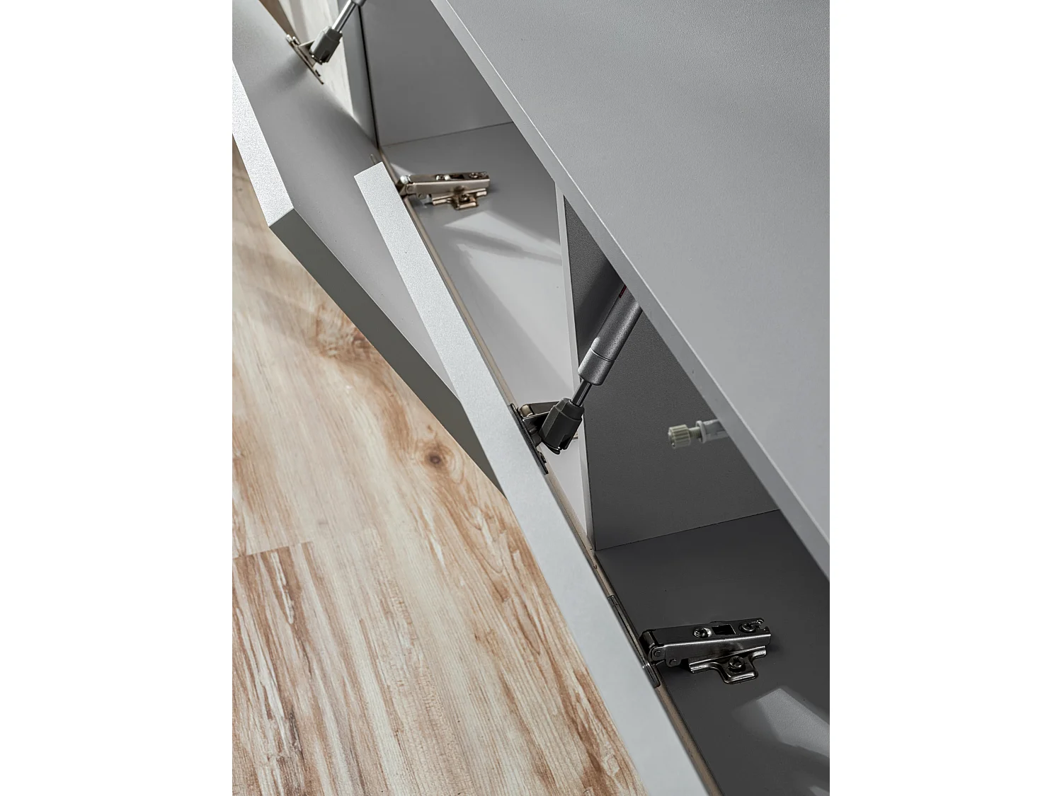 Parete attrezzata 220x148cm sospesa per salotto design moderno rovere e nero PAP143