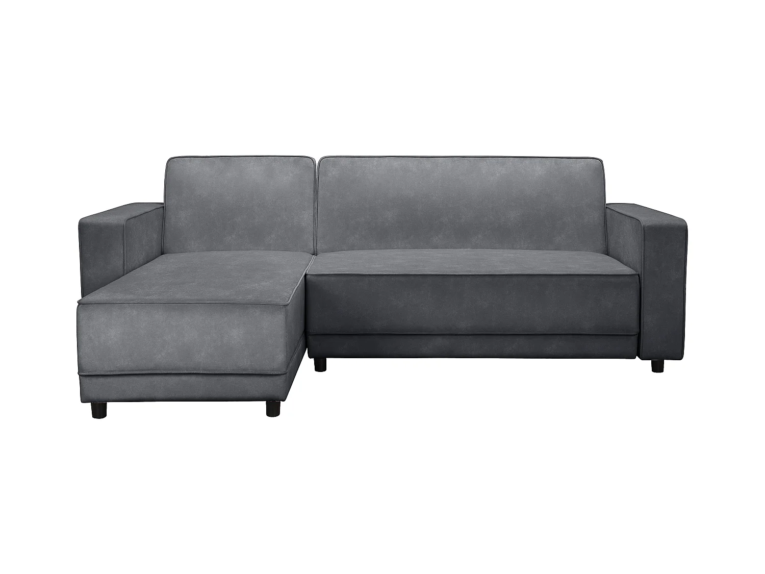 Allie | Divano a L in velluto antracite
