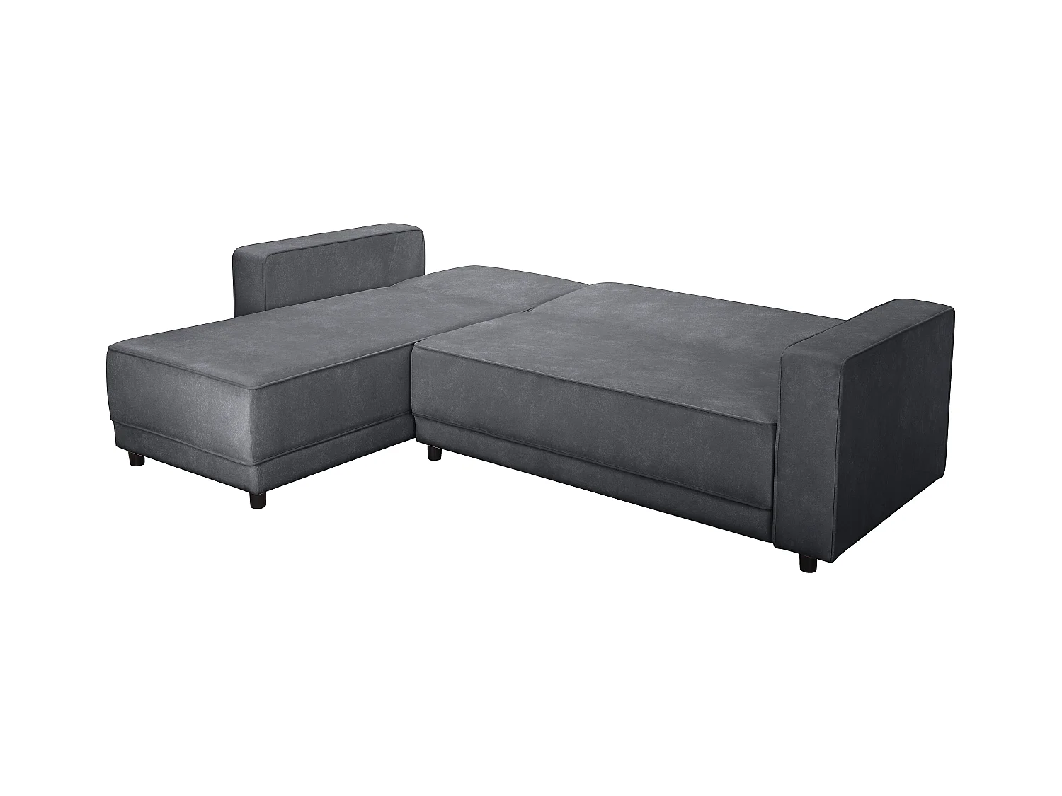 Allie | Divano a L in velluto antracite