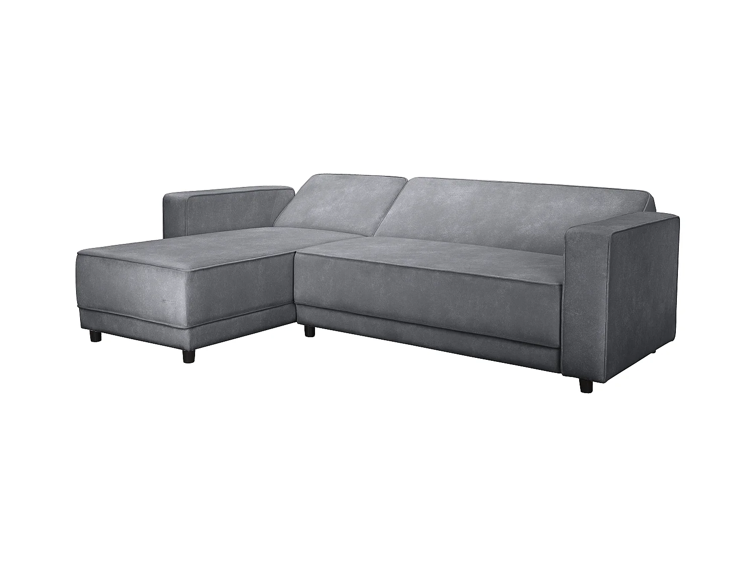 Allie | Divano a L in velluto antracite