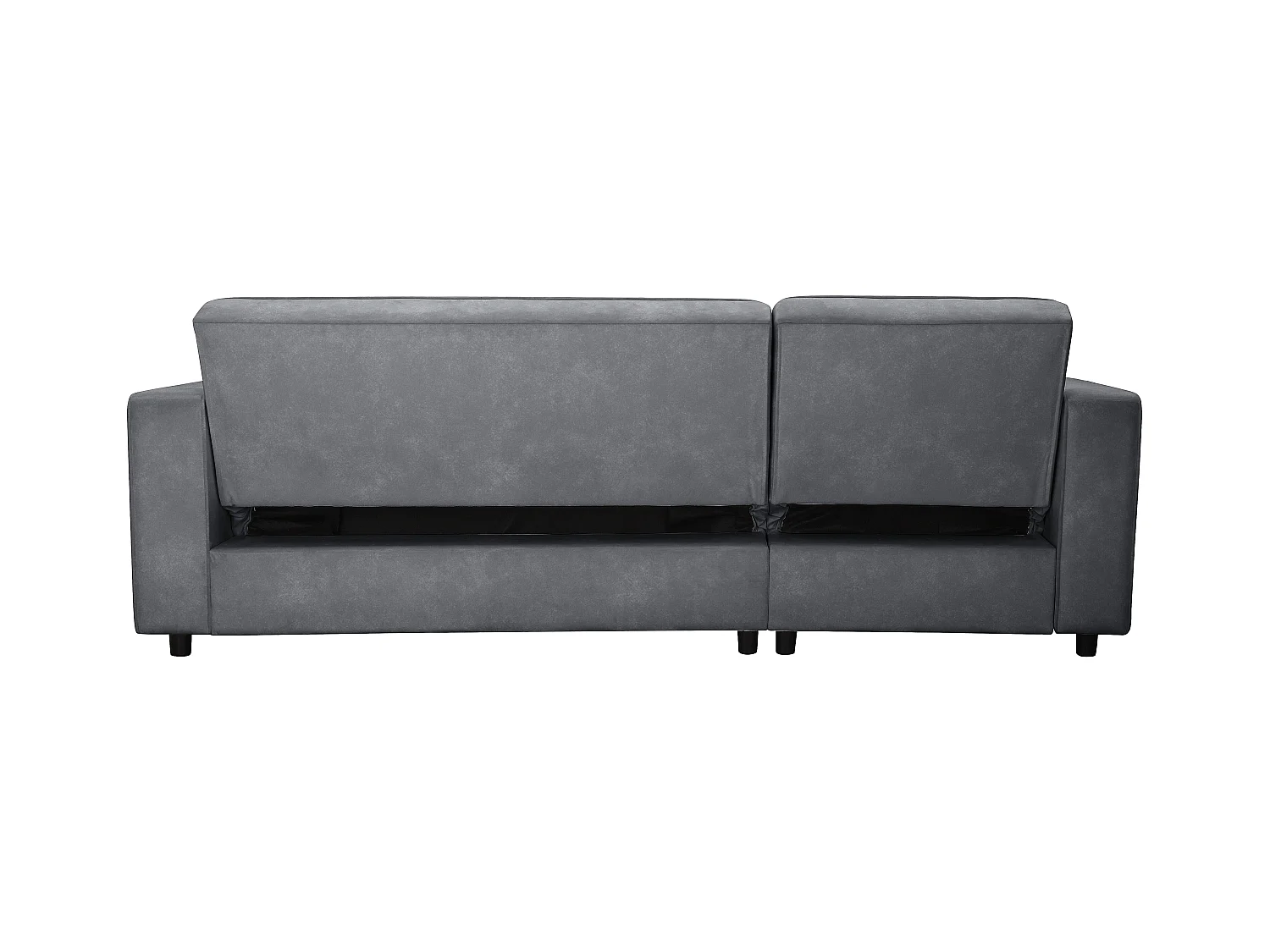 Allie | Divano a L in velluto antracite