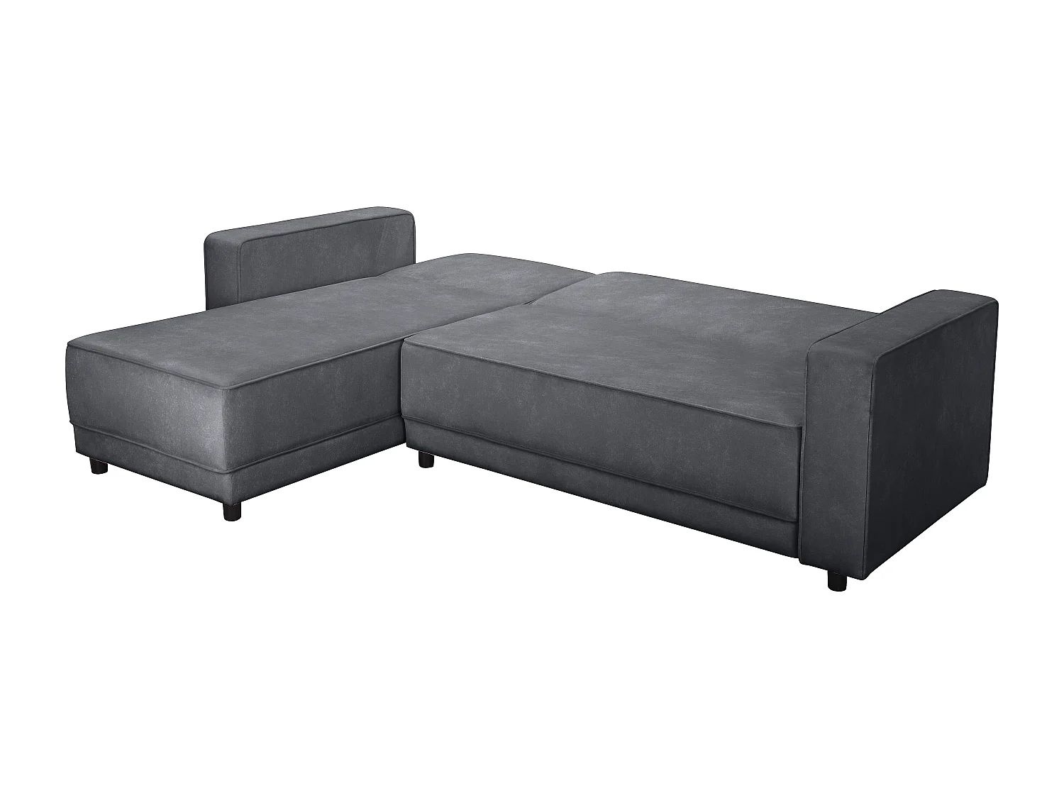 Allie | Canapé en L en velours anthracite