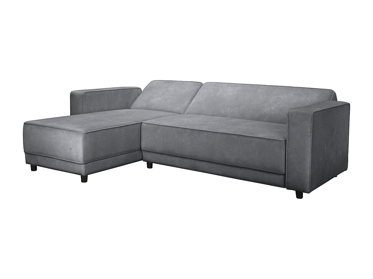 Allie | Canapé en L en velours anthracite