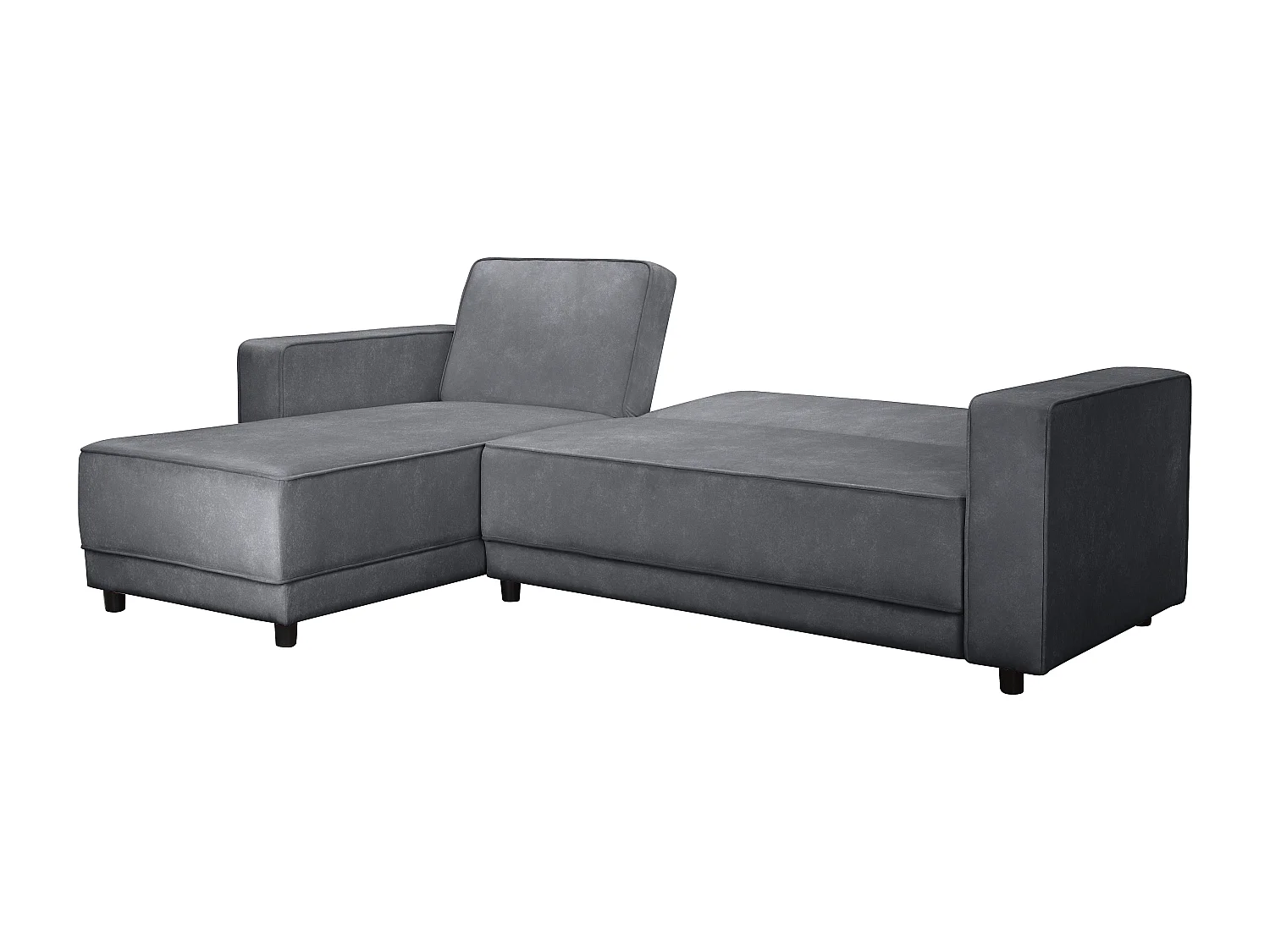 Allie | Canapé en L en velours anthracite