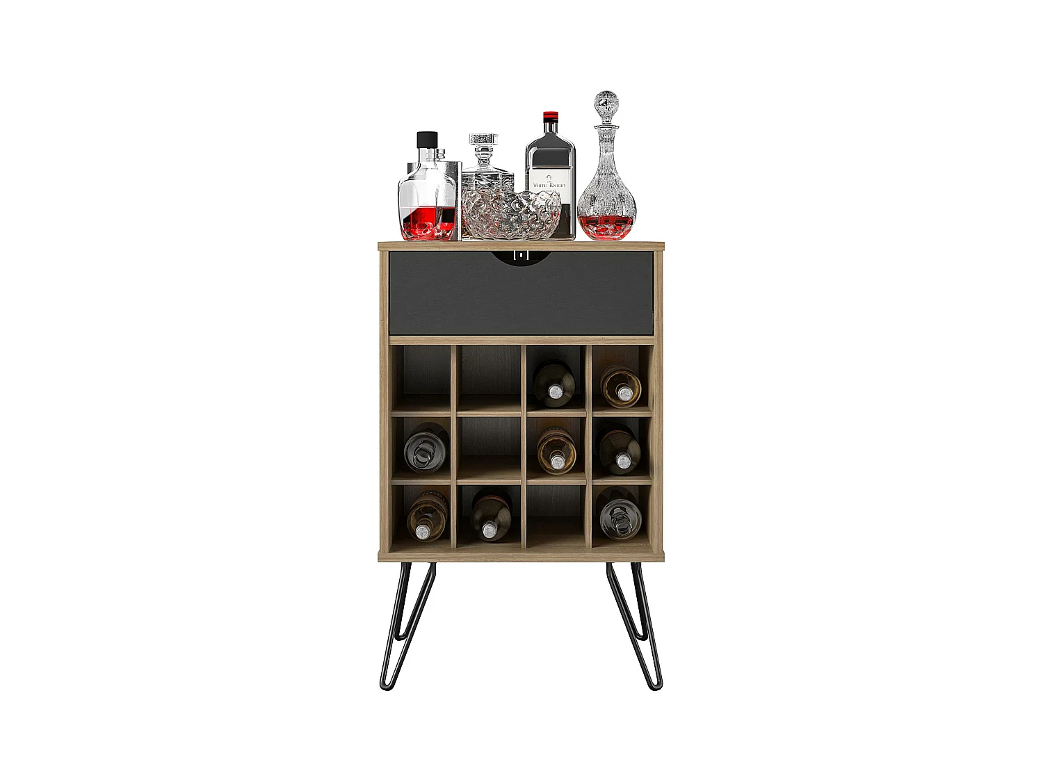 Concord | Meuble de rangement pour boissons en aspect bois naturel