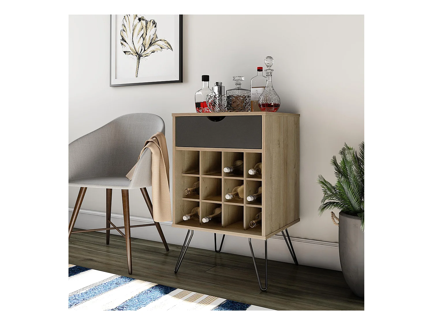 Concord | Meuble de rangement pour boissons en aspect bois naturel