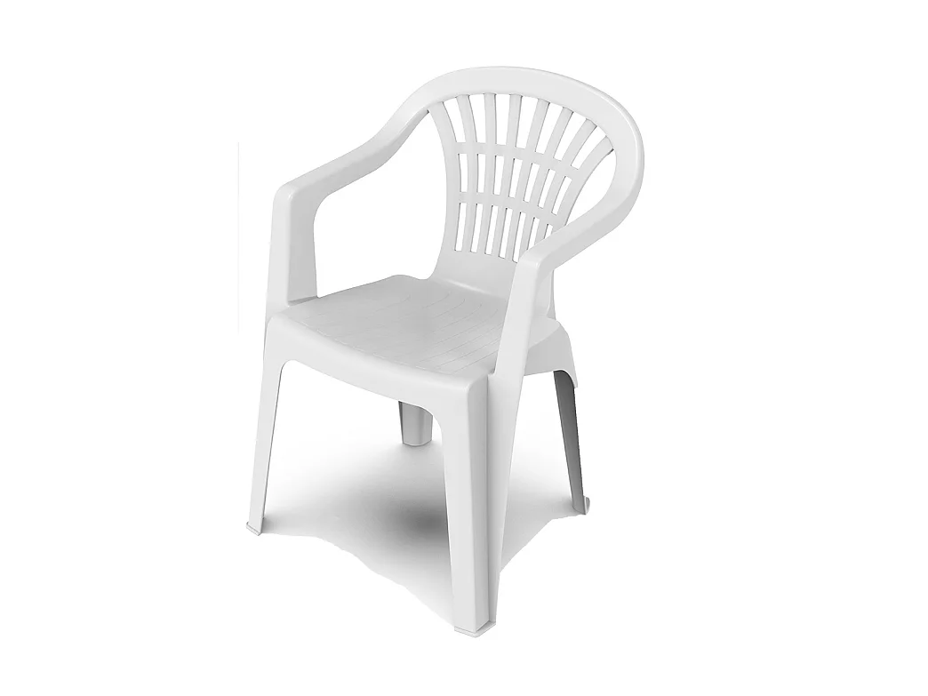 Lot de 20 chaises de jardin empilables en résine coloris blanc - Longueur 57 x Profondeur 57 x Hauteur 80 cm -JUANIO-