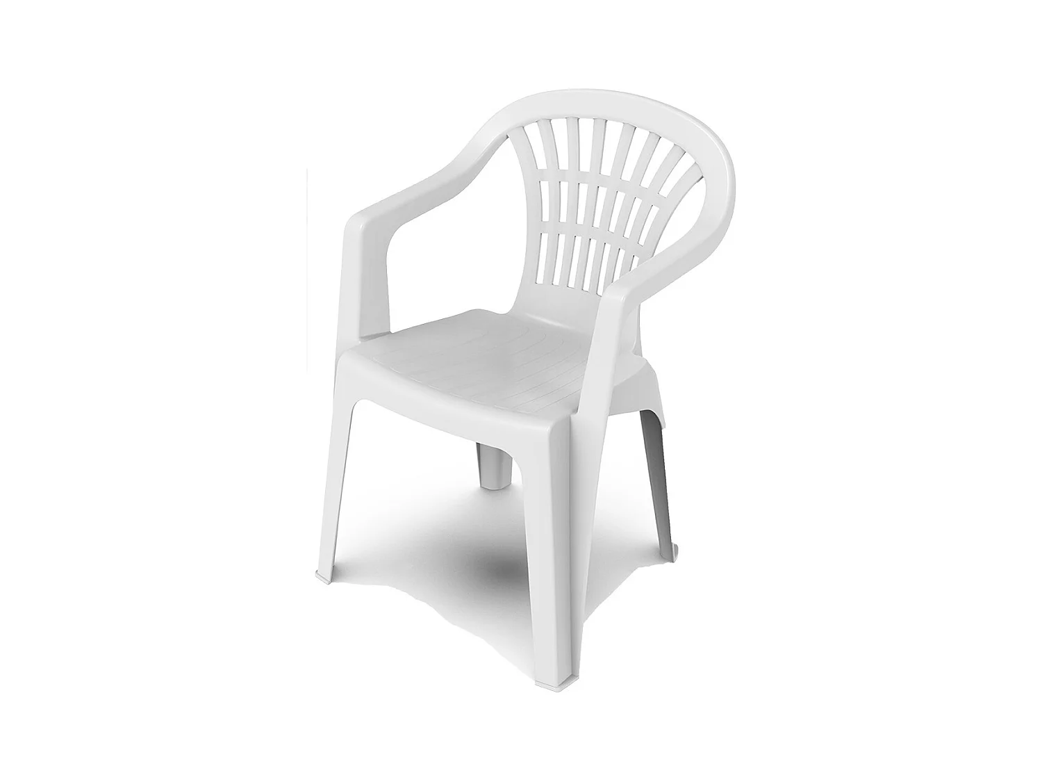 Lot de 4 chaises de jardin empilables en résine coloris blanc - Longueur 57 x Profondeur 57 x Hauteur 80 cm -JUANIO-