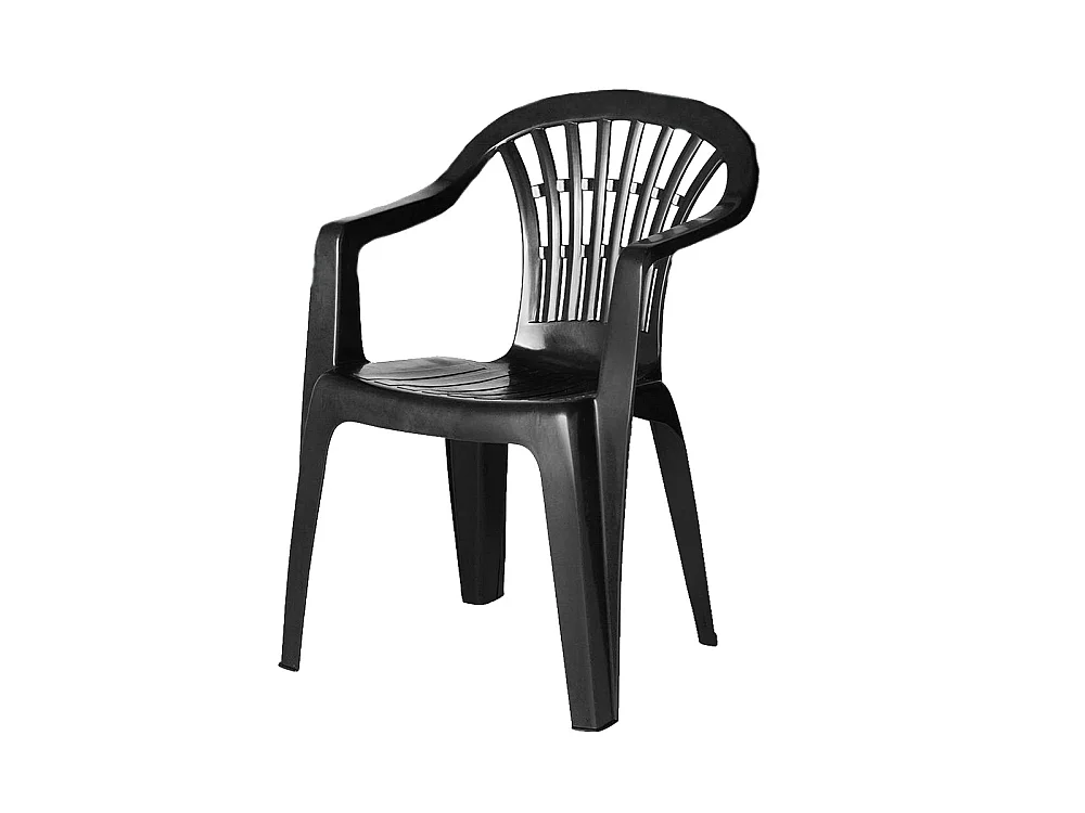 Lot 40 chaise de jardin empilable en résine coloris gris anthracite-Longueur 57 x Profondeur 57 x Hauteur 80 cm -JUANIO-
