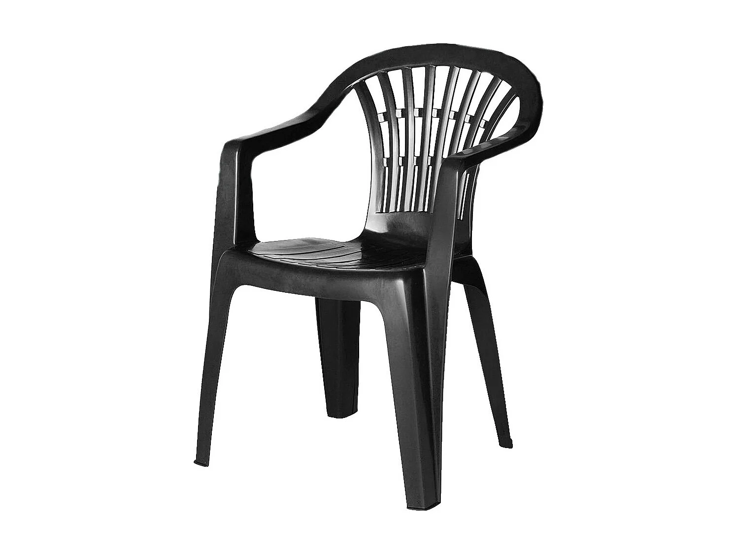 Lot 6 chaises de jardin empilable en résine coloris gris anthracite-Longueur 57 x Profondeur 57 x Hauteur 80 cm -JUANIO-