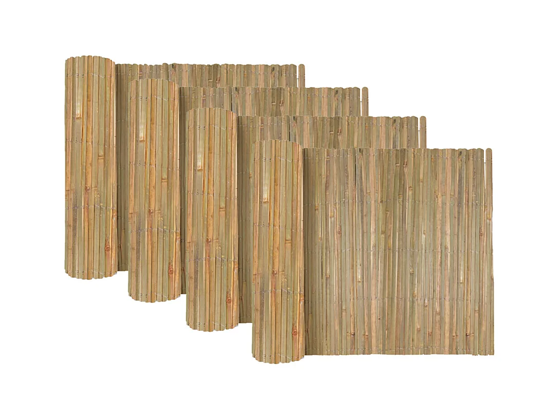 Lot de 4 Canisse en bambou, Brise-vue clôture de jardin décorative extérieure, couverture de protection contre le vent et le soleil - Hauteur 150 x Longueur 300 cm