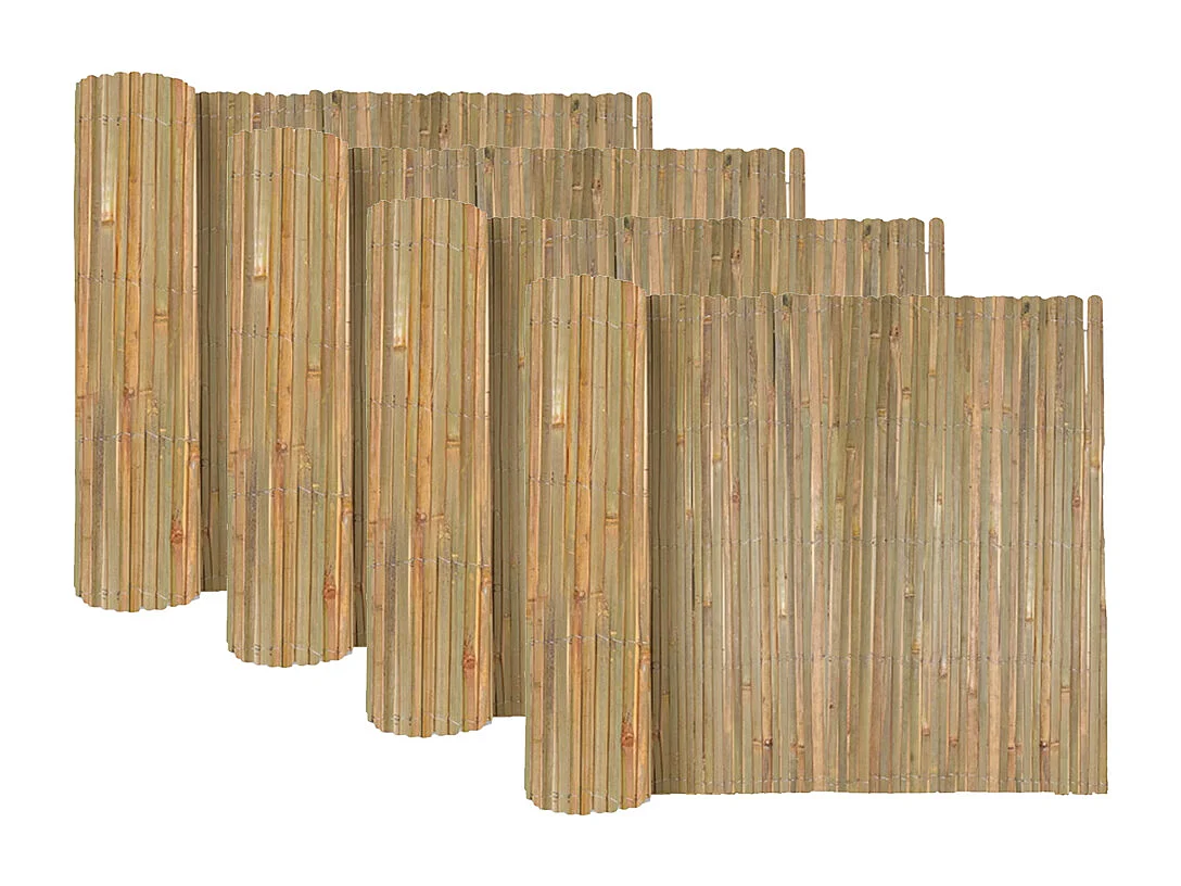 Lot de 4 Canisse en bambou, Brise-vue clôture de jardin décorative extérieure, couverture de protection contre le vent et le soleil - Hauteur 150 x Longueur 300 cm