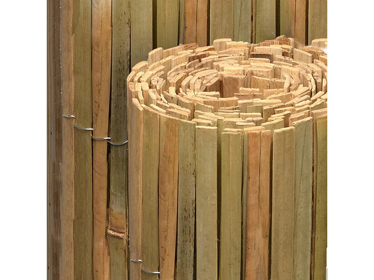 Lot de 2 Canisse en bambou, Brise-vue clôture de jardin décorative extérieure ,  protection contre le vent et le soleil -  Hauteur 100 x Longueur 300 cm