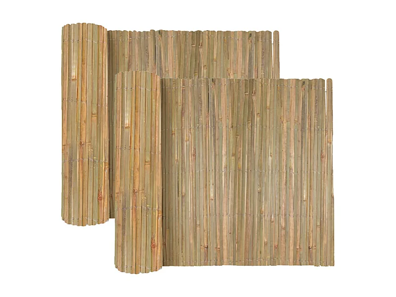Lot de 2 Canisse en bambou, Brise-vue clôture de jardin décorative extérieure ,  protection contre le vent et le soleil -  Hauteur 100 x Longueur 300 cm