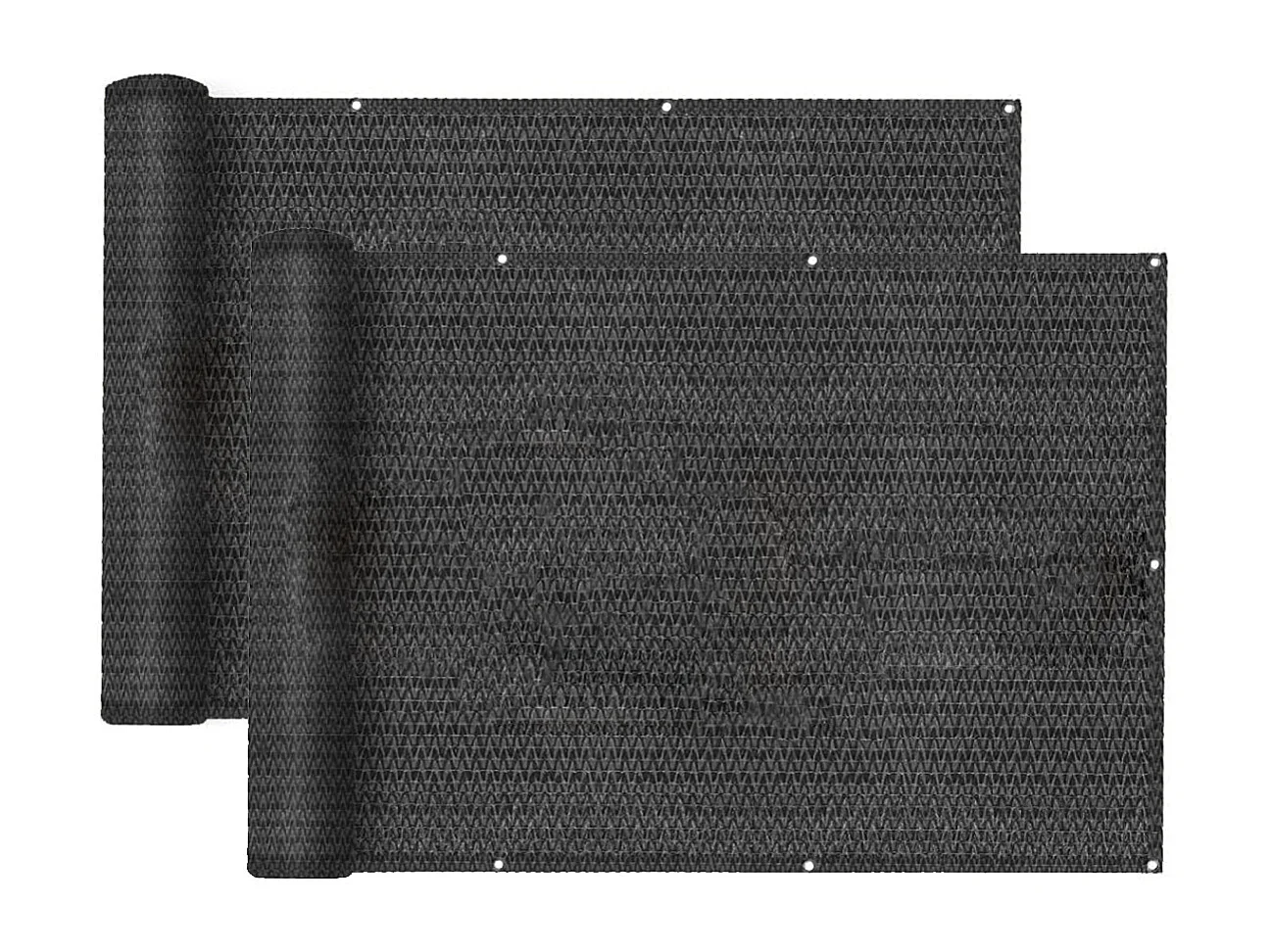 Lot de 2 Brise-vue clôture de jardin et balcon, couverture de protection contre le vent et le soleil - Longueur 500 x Hauteur 150 cm