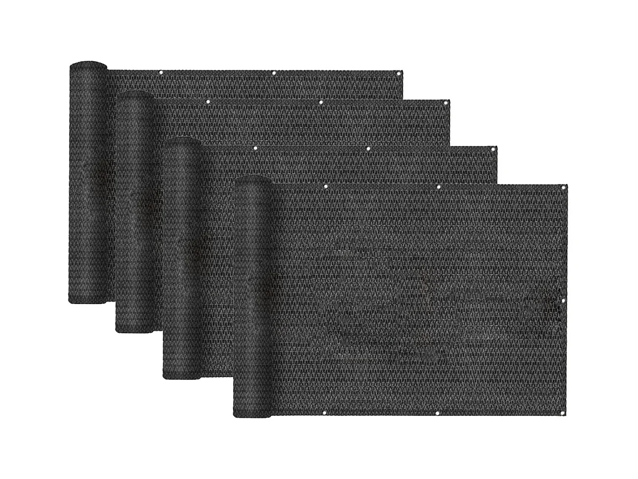 Lot de 4 Brise-vue clôture de jardin et balcon, couverture de protection contre le vent et le soleil - Longueur 300 x Hauteur 100 cm
