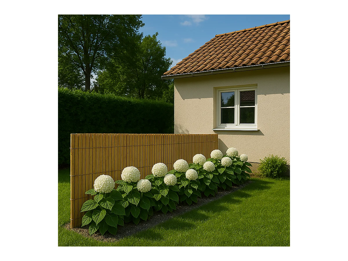 Canisse en bambou, Brise-vue clôture de jardin décorative extérieure,  couverture de protection contre le vent et le soleil - Hauteur 150 x Longueur 300 cm