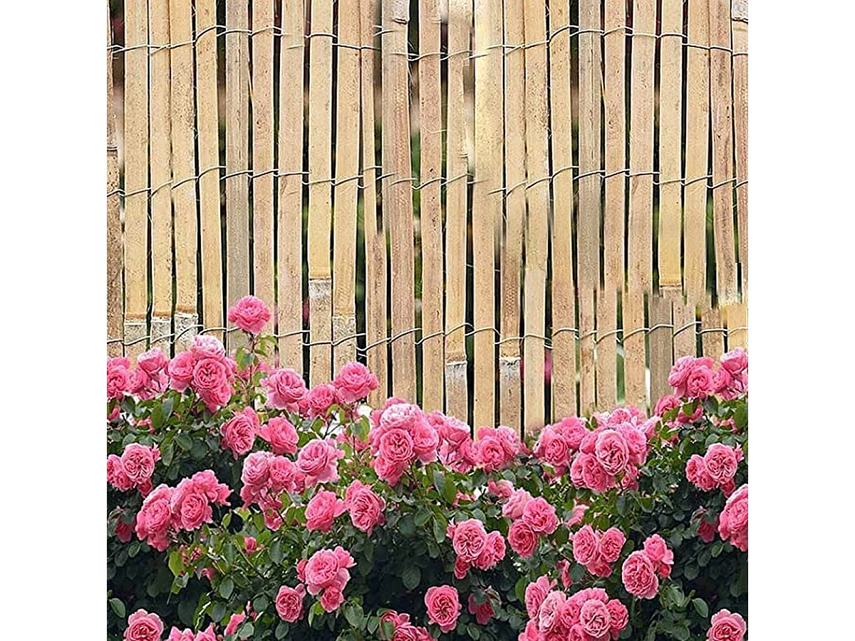 Canisse en bambou, Brise-vue clôture de jardin décorative extérieure,  couverture de protection contre le vent et le soleil - Hauteur 150 x Longueur 300 cm