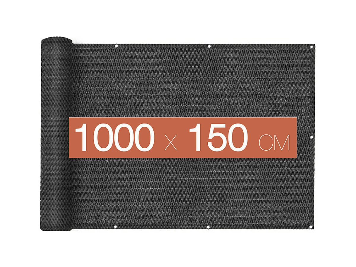 Brise-vue clôture de jardin et balcon, couverture de protection contre le vent et le soleil - Longueur 1000 cm x Hauteur 150 cm