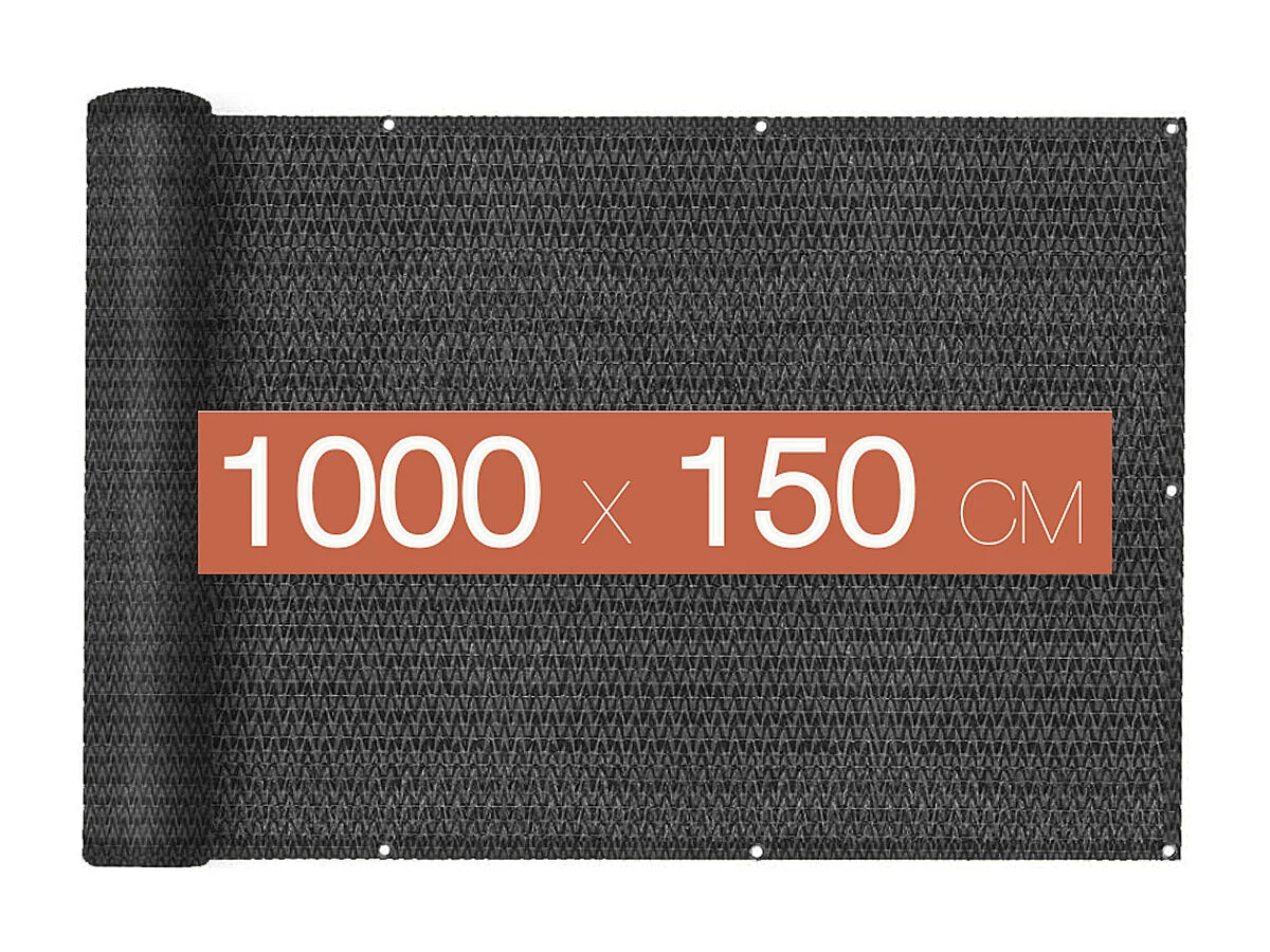 Brise-vue clôture de jardin et balcon, couverture de protection contre le vent et le soleil - Longueur 1000 cm x Hauteur 150 cm