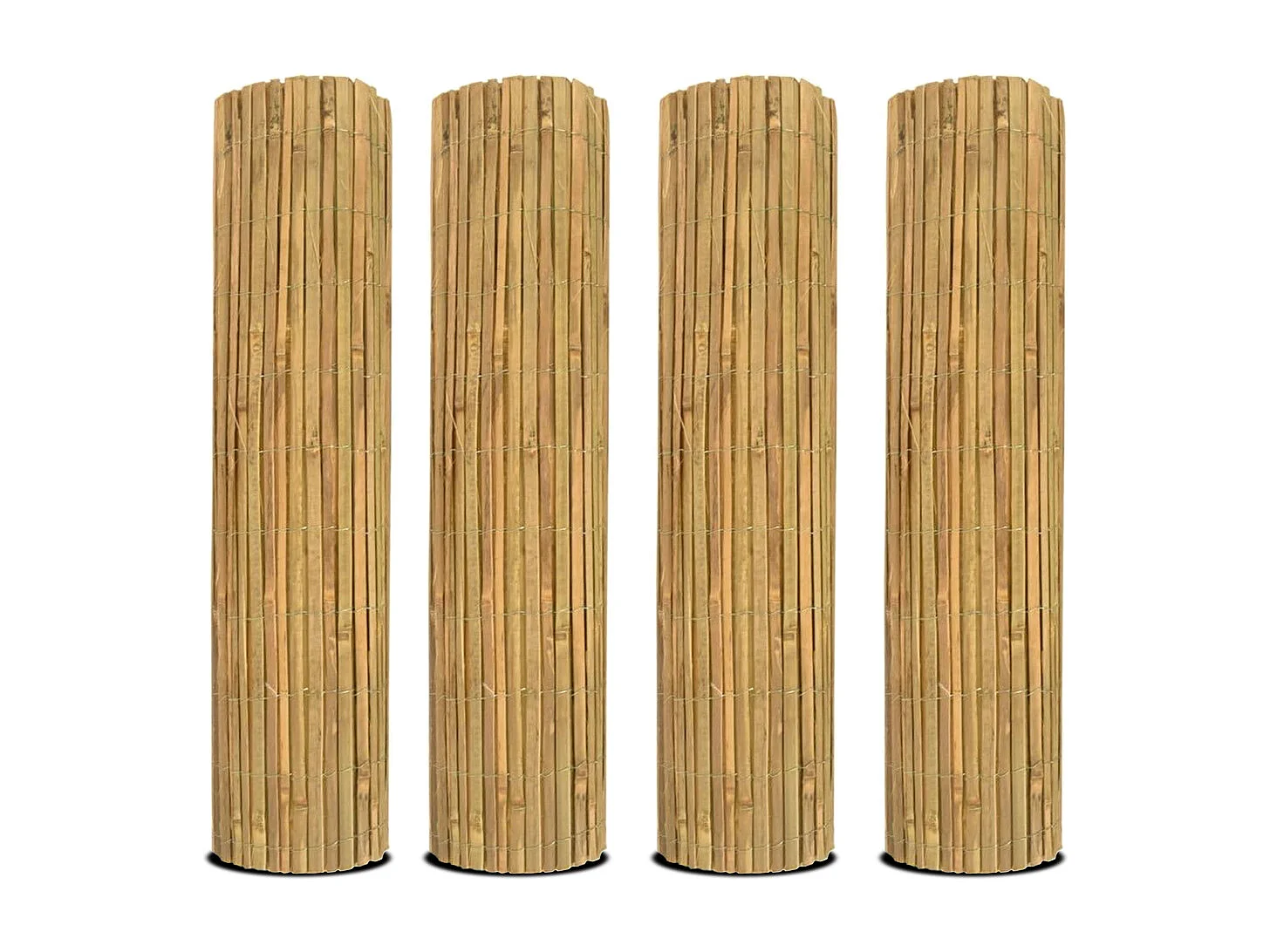 Lot de 4 Canisse en bambou, Brise-vue clôture de jardin décorative extérieure ,  protection contre le vent et le soleil -  Hauteur 100 x Longueur 300 cm
