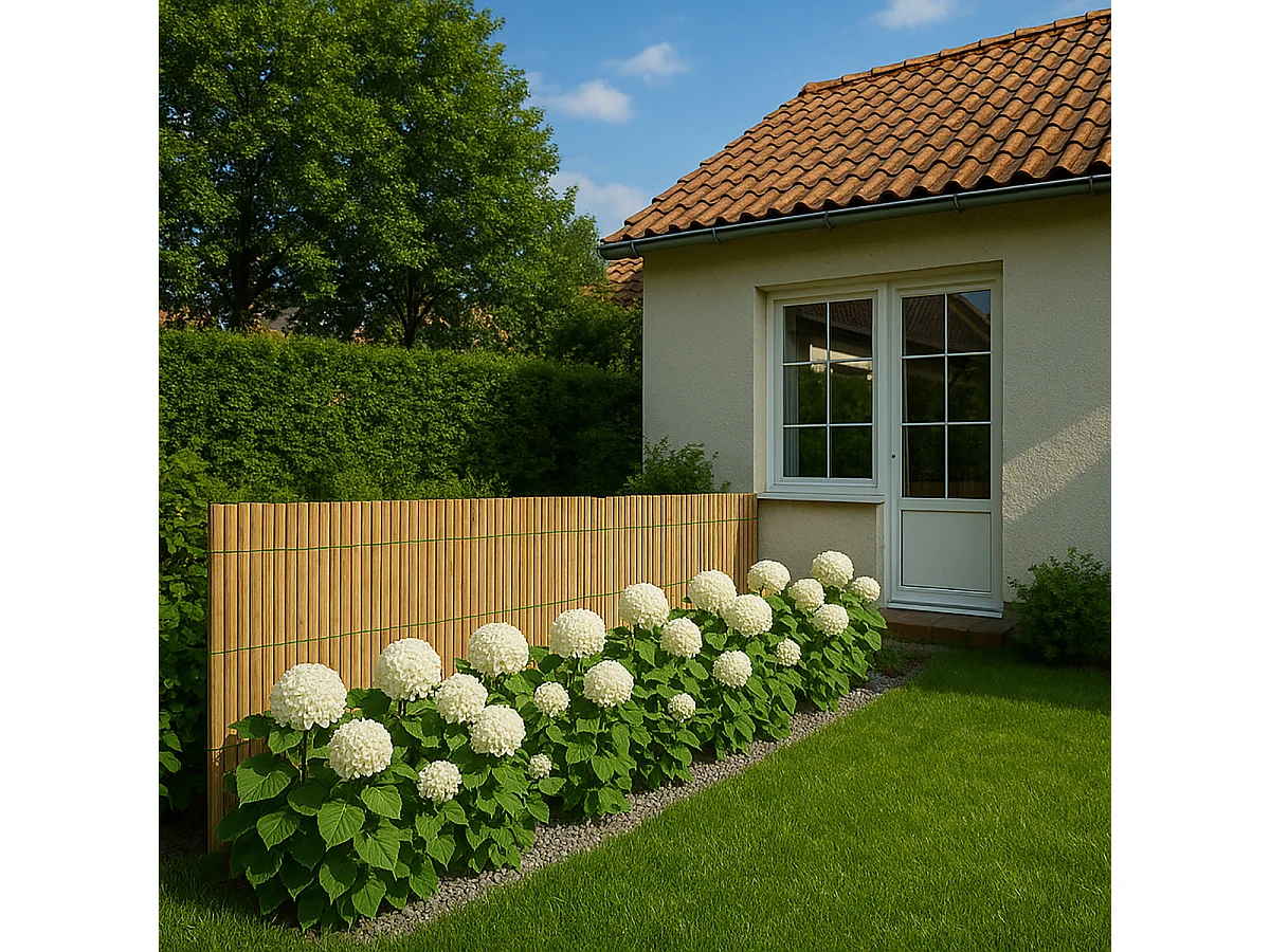Lot de 4 Canisse en bambou, Brise-vue clôture de jardin décorative extérieure ,  protection contre le vent et le soleil -  Hauteur 100 x Longueur 300 cm