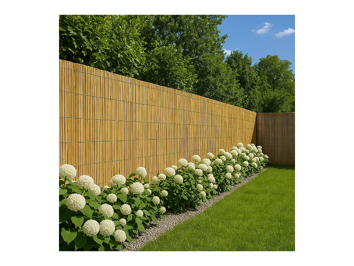 Canisse en bambou, Brise-vue clôture de jardin décorative extérieure , couverture de protection contre le vent et le soleil -  Hauteur 100 x Longueur 300 cm