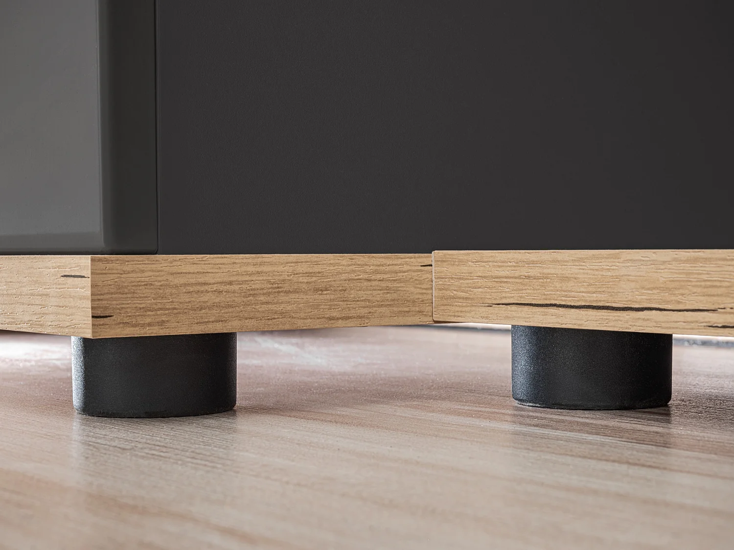 Parete attrezzata con illuminazione LED 240x145 rovere e antracite PAP147