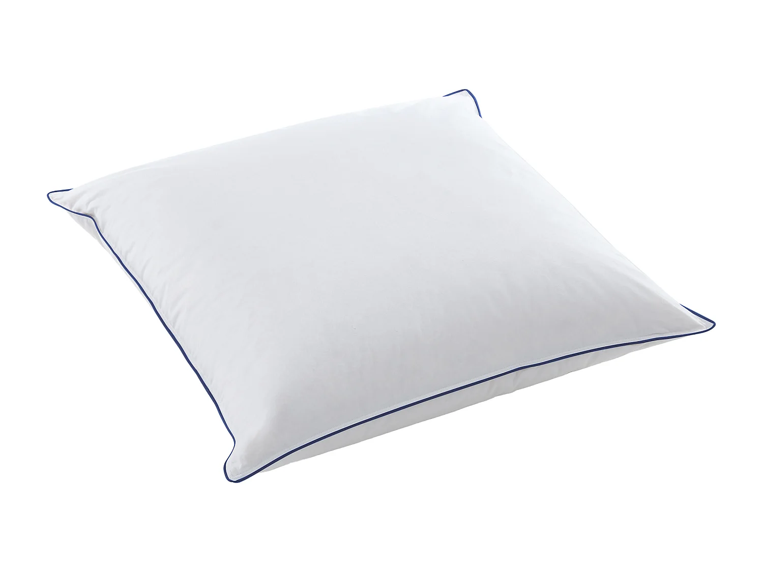 Pack couette enfant anti-acariens tempérée 140 x 200 cm + 1 oreiller 65 x 65 cm - Enveloppe en satin - Blanc passepoil bleu - PRESTIGIA de Palacio