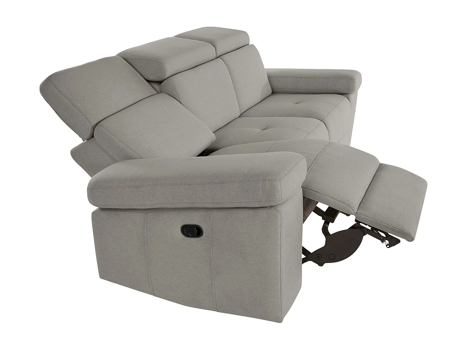 Rayland | Canapé 3 places avec fonction manuelle en gris