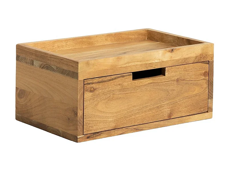 Table de chevet murale carrée en bois d'acacia Orane