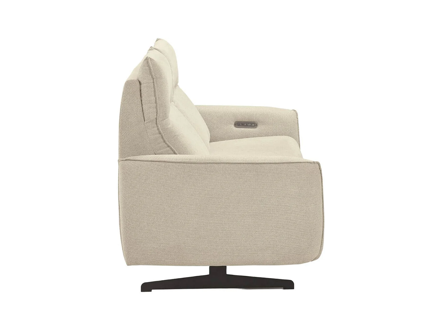 Canapé relax électrique 3 places tissu polyester beige - MIRAMAR