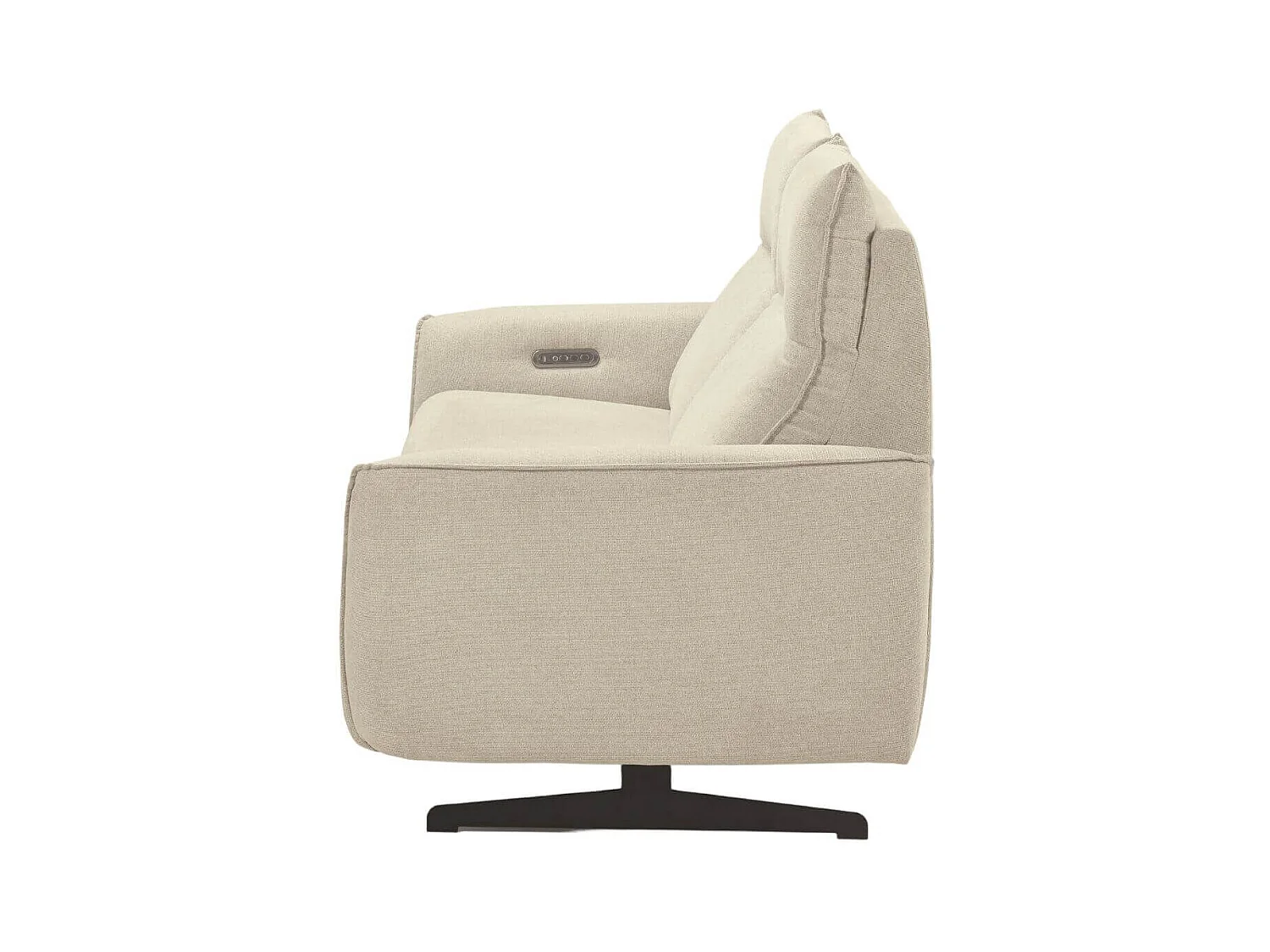 Canapé relax électrique 3 places tissu polyester beige - MIRAMAR