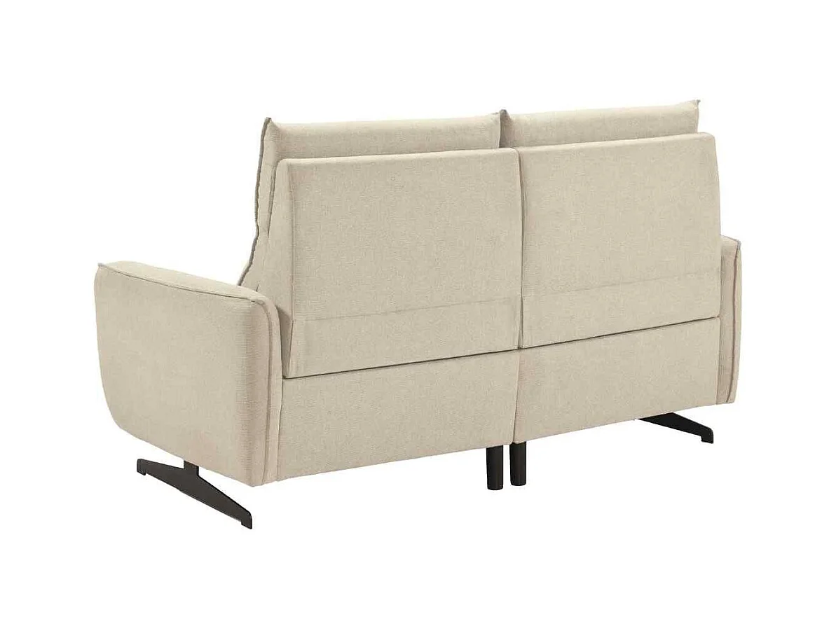 Canapé relax électrique 3 places tissu polyester beige - MIRAMAR
