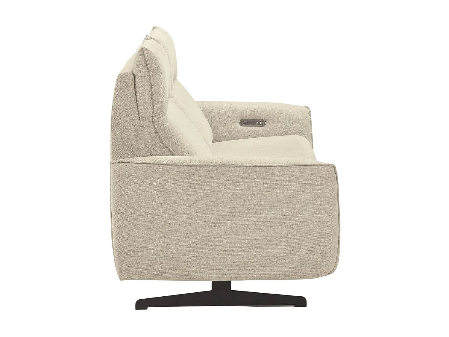 Canapé relax électrique 3 places tissu polyester beige - MIRAMAR
