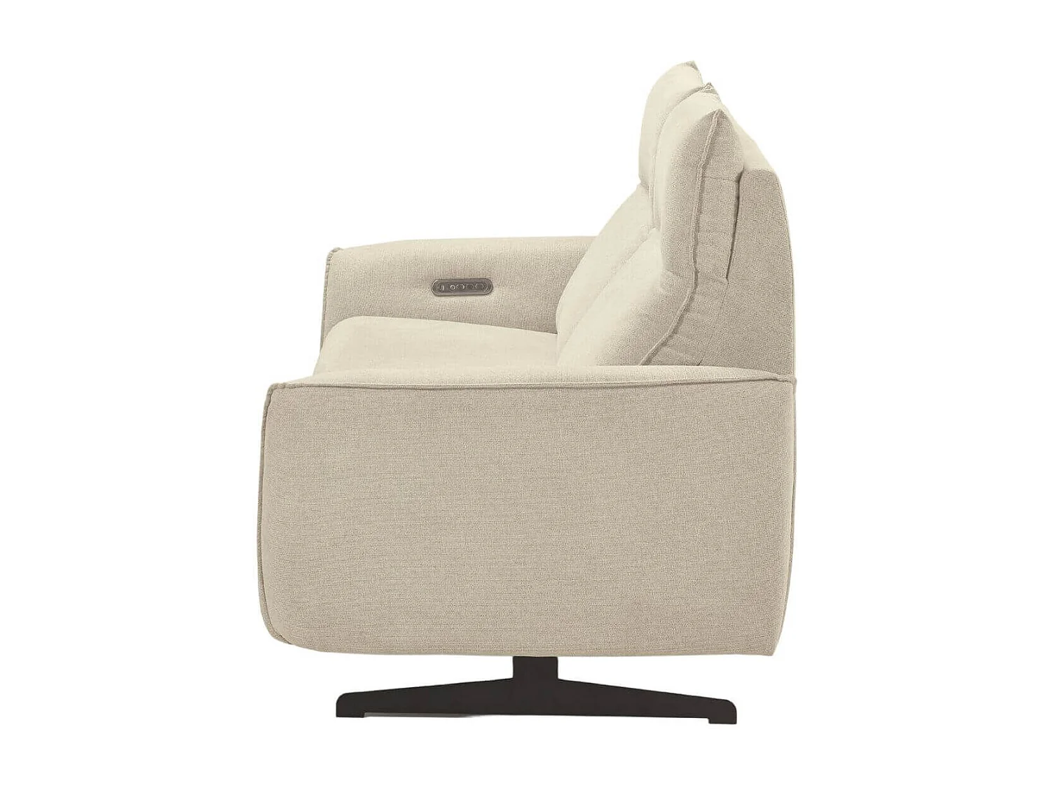 Canapé relax électrique 3 places tissu polyester beige - MIRAMAR