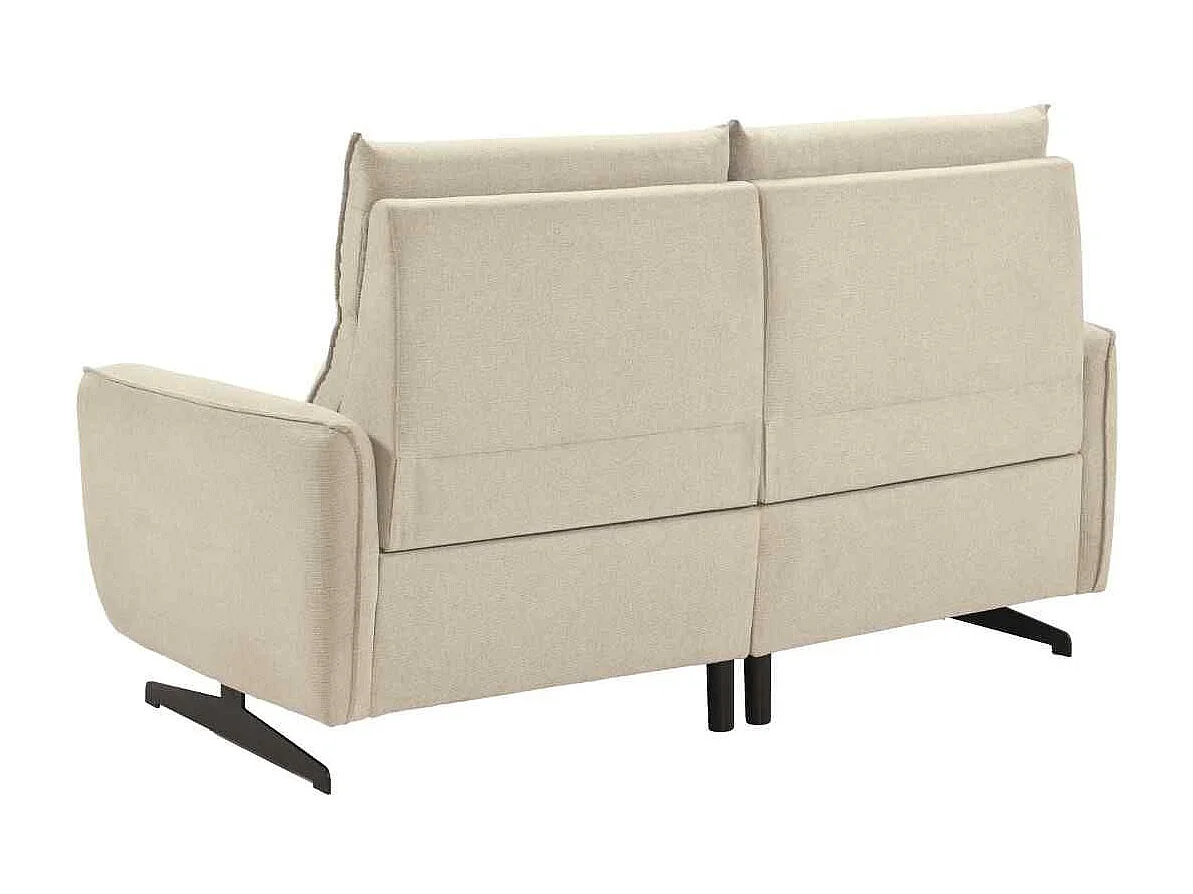 Canapé relax électrique 3 places tissu polyester beige - MIRAMAR