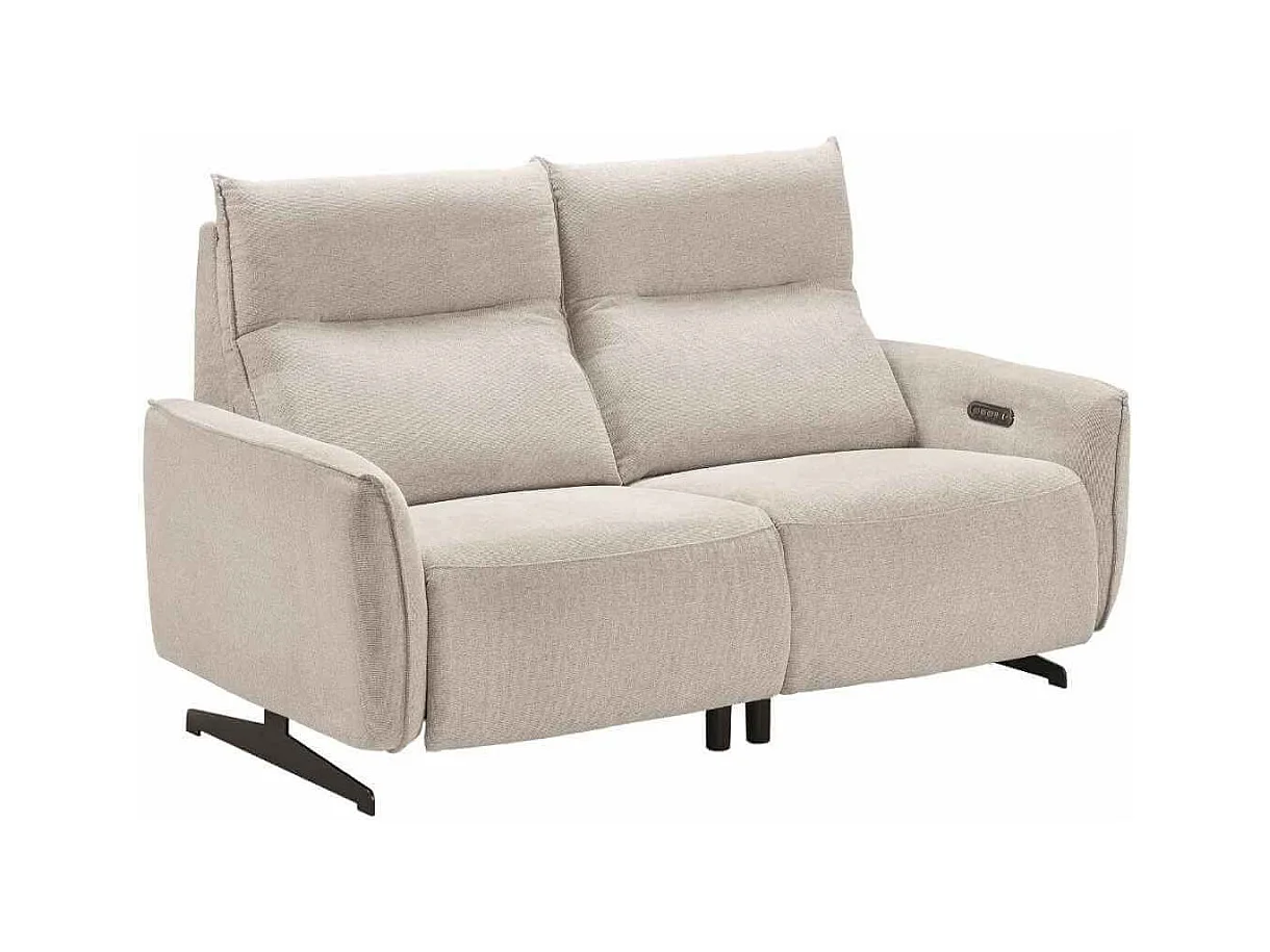 Canapé relax électrique 3 places tissu polyester gris - MIRAMAR