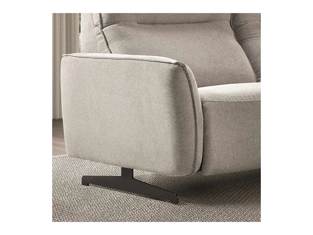 Canapé relax électrique 3 places tissu polyester gris - MIRAMAR