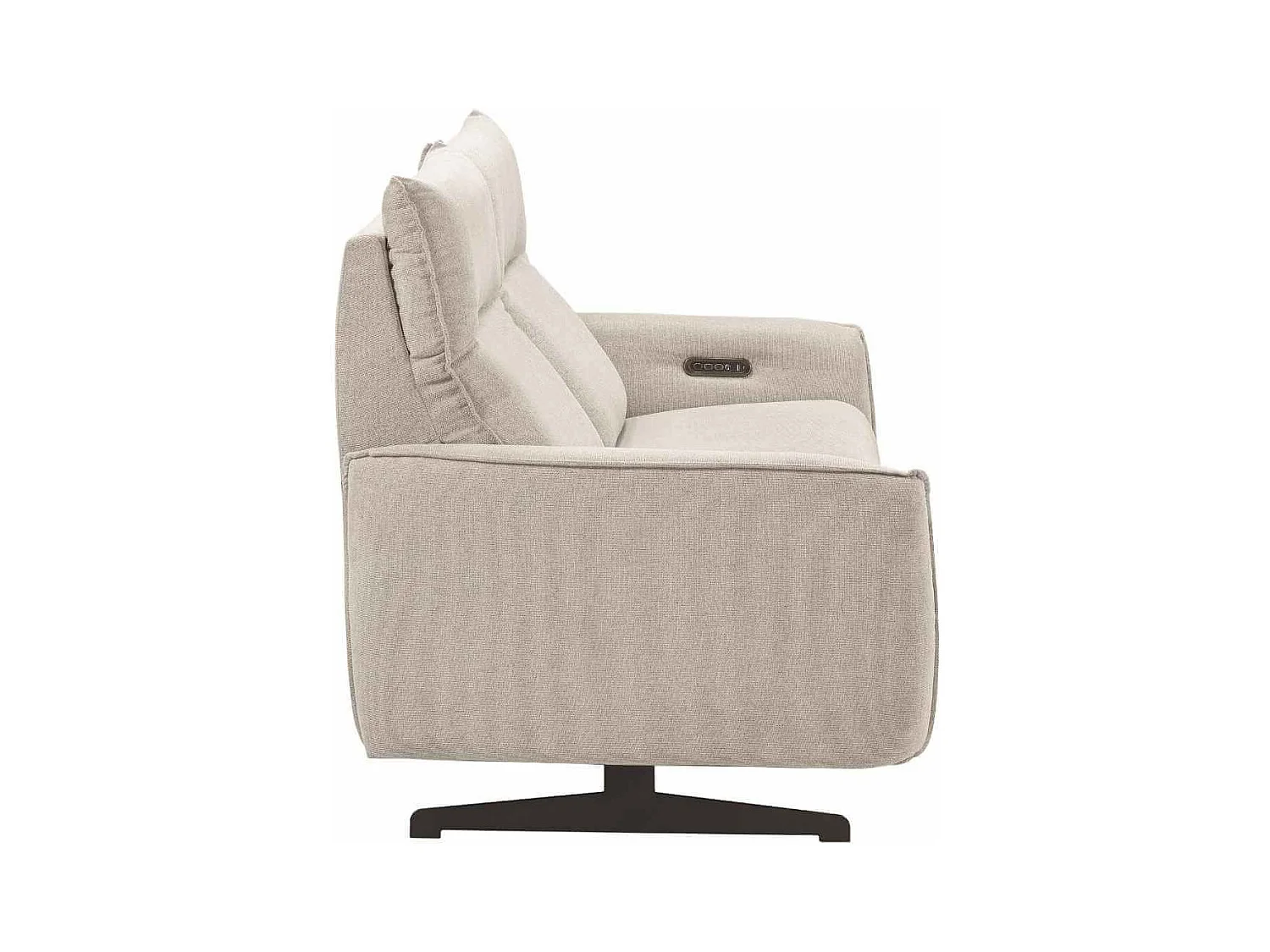 Canapé relax électrique 3 places tissu polyester gris - MIRAMAR