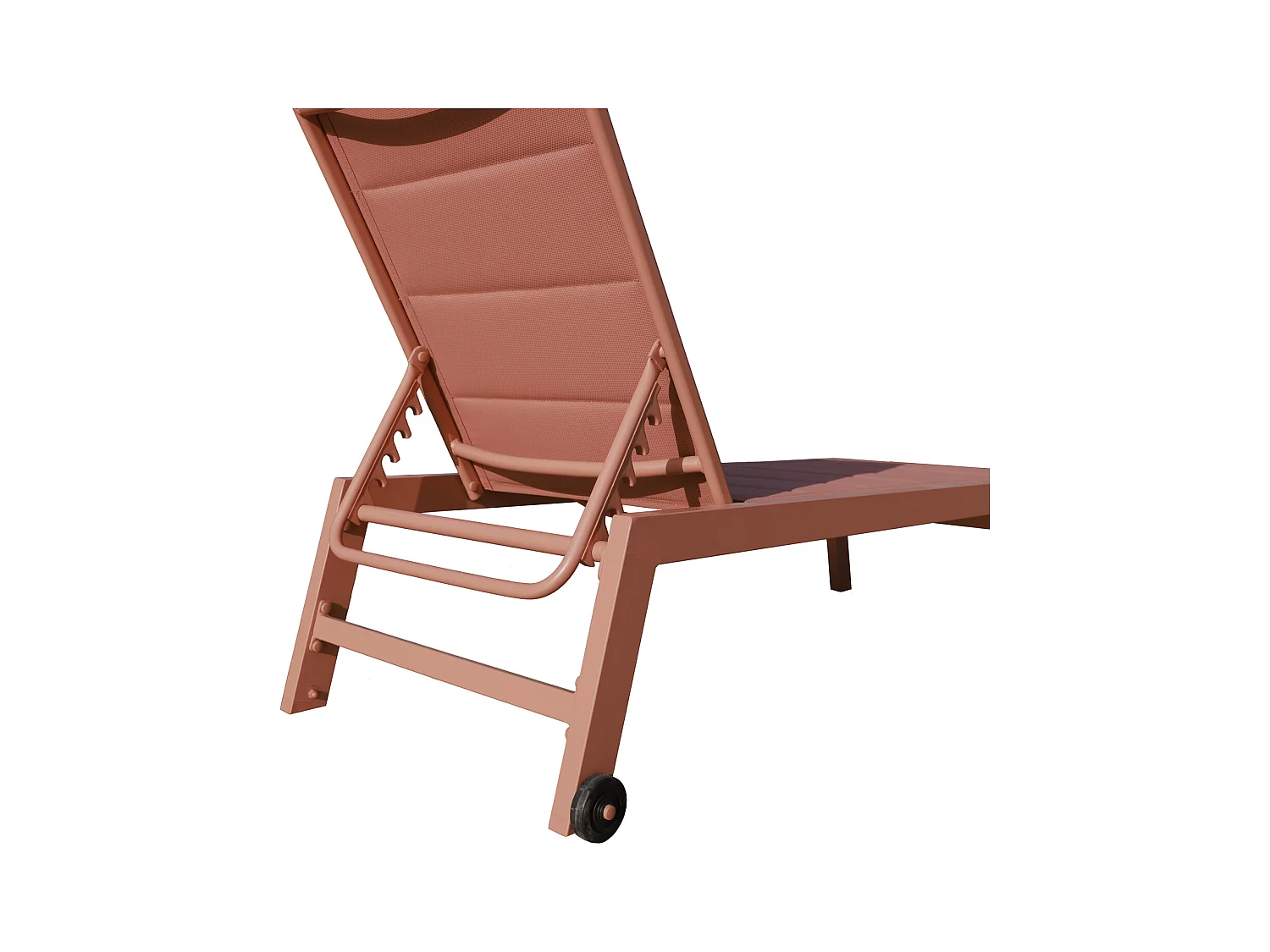 Set Sonnenliege und Beistelltisch BARBADOS aus Textilene terracotta - Aluminium terracotta