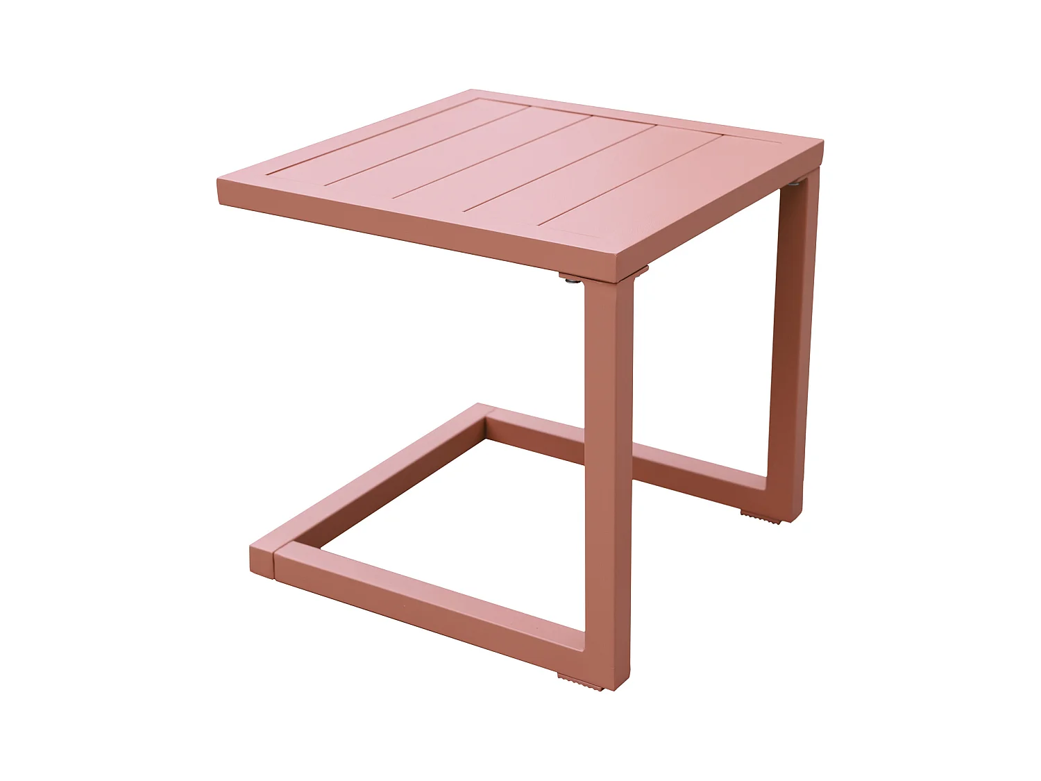 Set Sonnenliege und Beistelltisch BARBADOS aus Textilene terracotta - Aluminium terracotta
