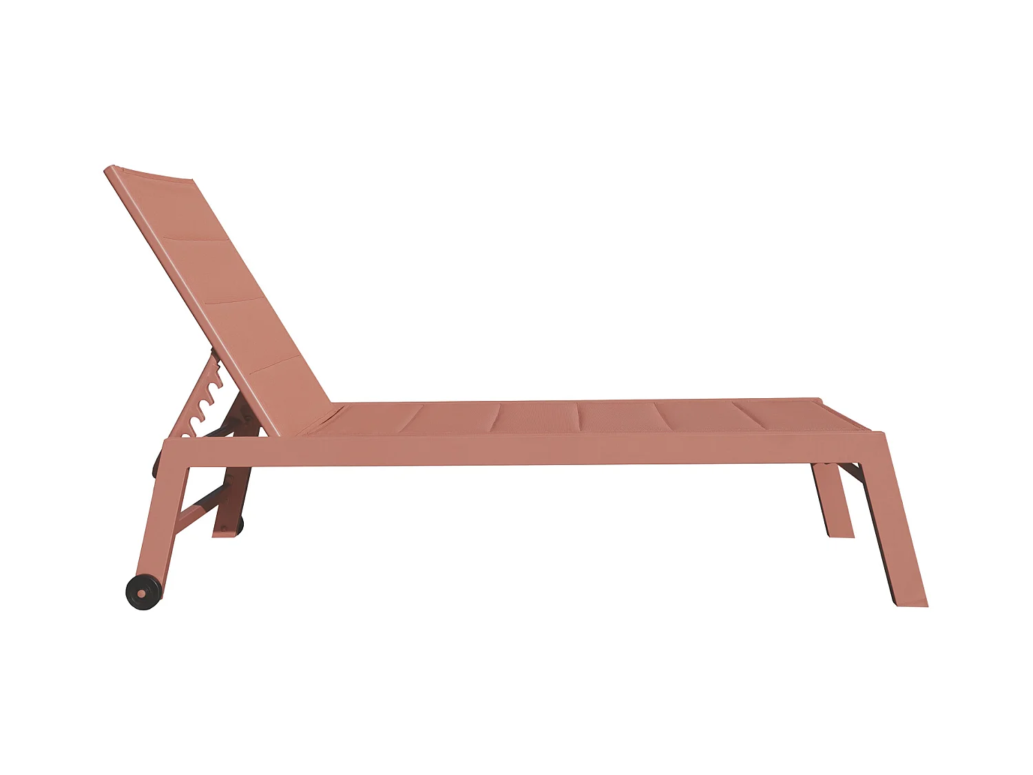 Set Sonnenliege und Beistelltisch BARBADOS aus Textilene terracotta - Aluminium terracotta