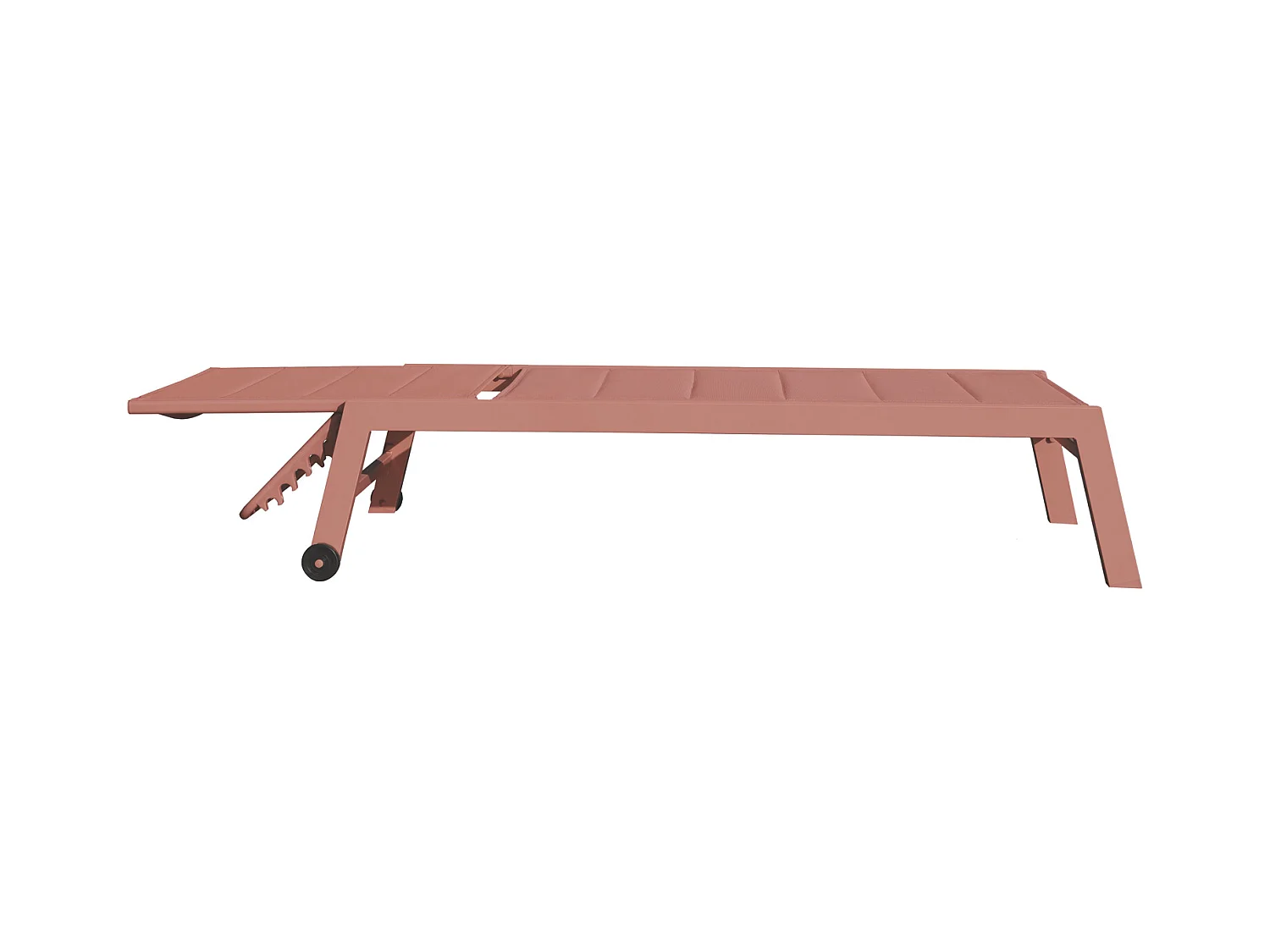 Set Sonnenliege und Beistelltisch BARBADOS aus Textilene terracotta - Aluminium terracotta