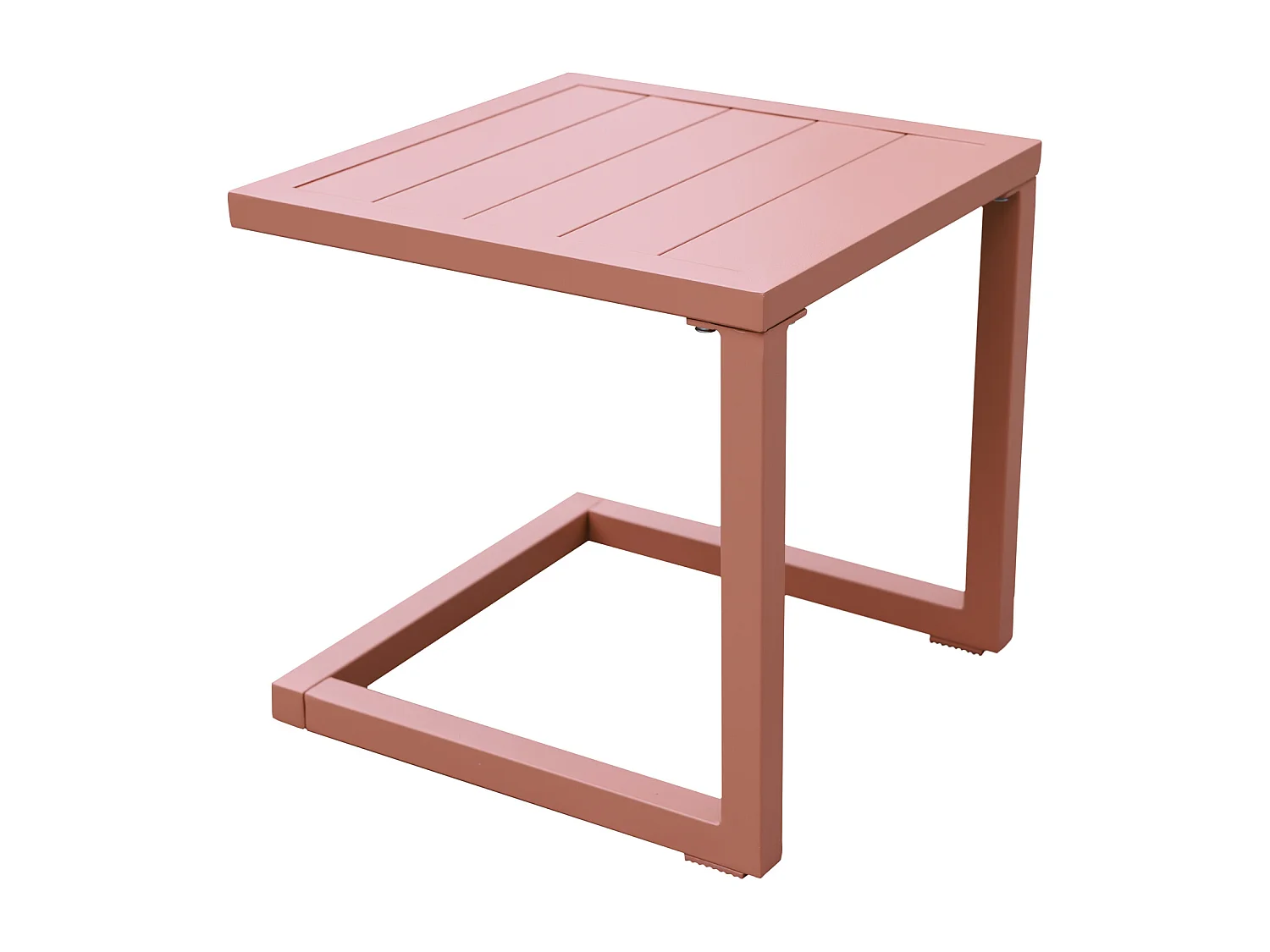 Set bain de soleil et table d'appoint BARBADOS en textilène terracotta - aluminium terracotta - HAPPY GARDEN