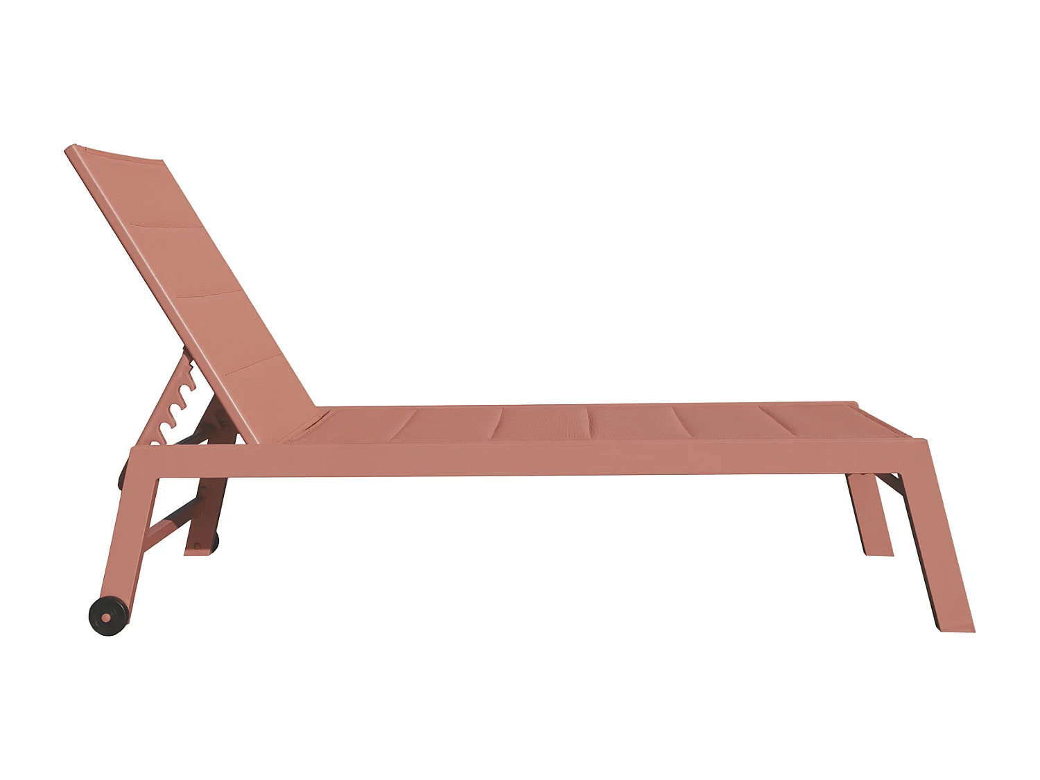 Set bain de soleil et table d'appoint BARBADOS en textilène terracotta - aluminium terracotta - HAPPY GARDEN