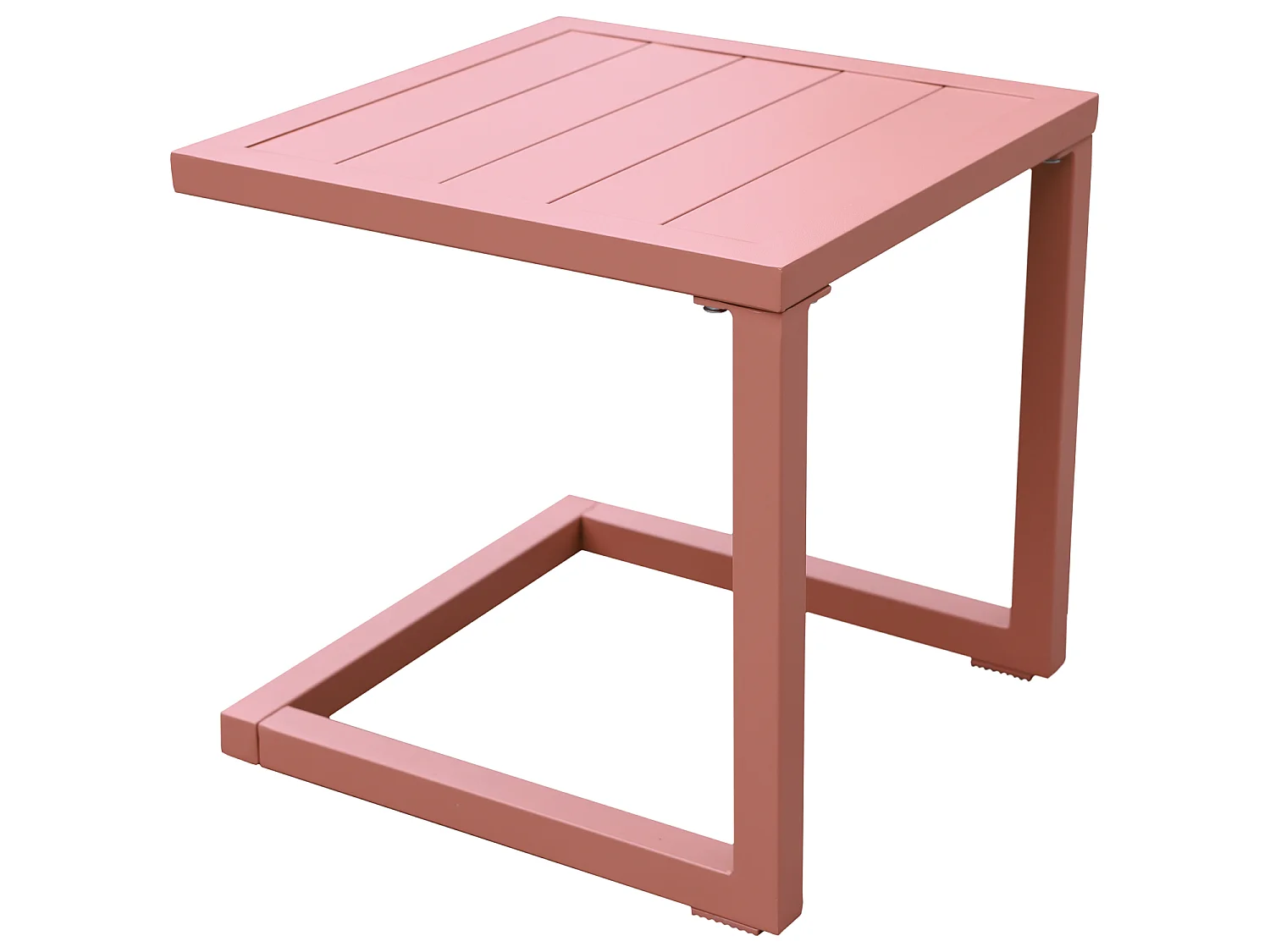 Set bain de soleil et table d'appoint BARBADOS en textilène terracotta - aluminium terracotta - HAPPY GARDEN