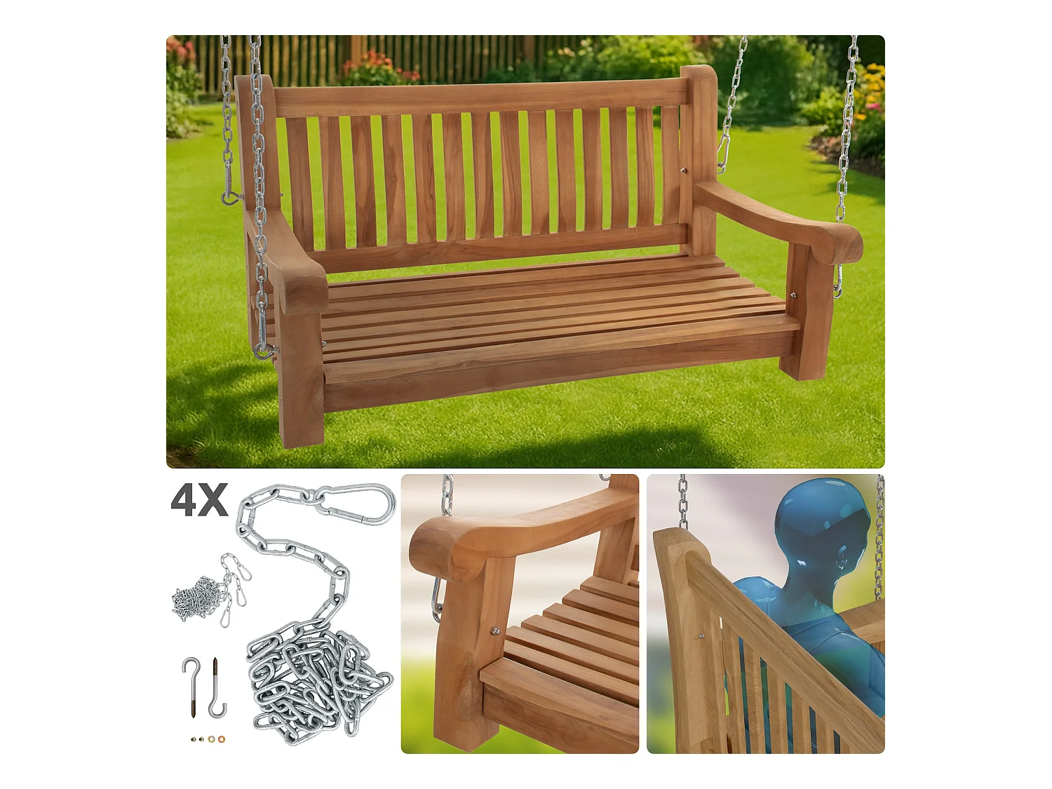 Banc de jardin - Bois - Teck - Joyce