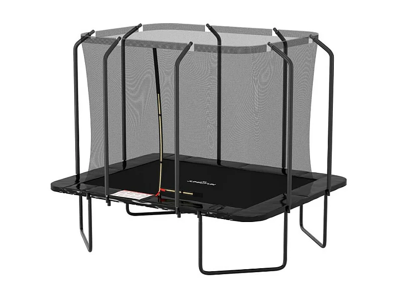Trampoline extérieur Luxury Rectangle Noir - 244x305cm - avec Echelle, Tapis de Saut, Matelas de protection et Filet de sécurité